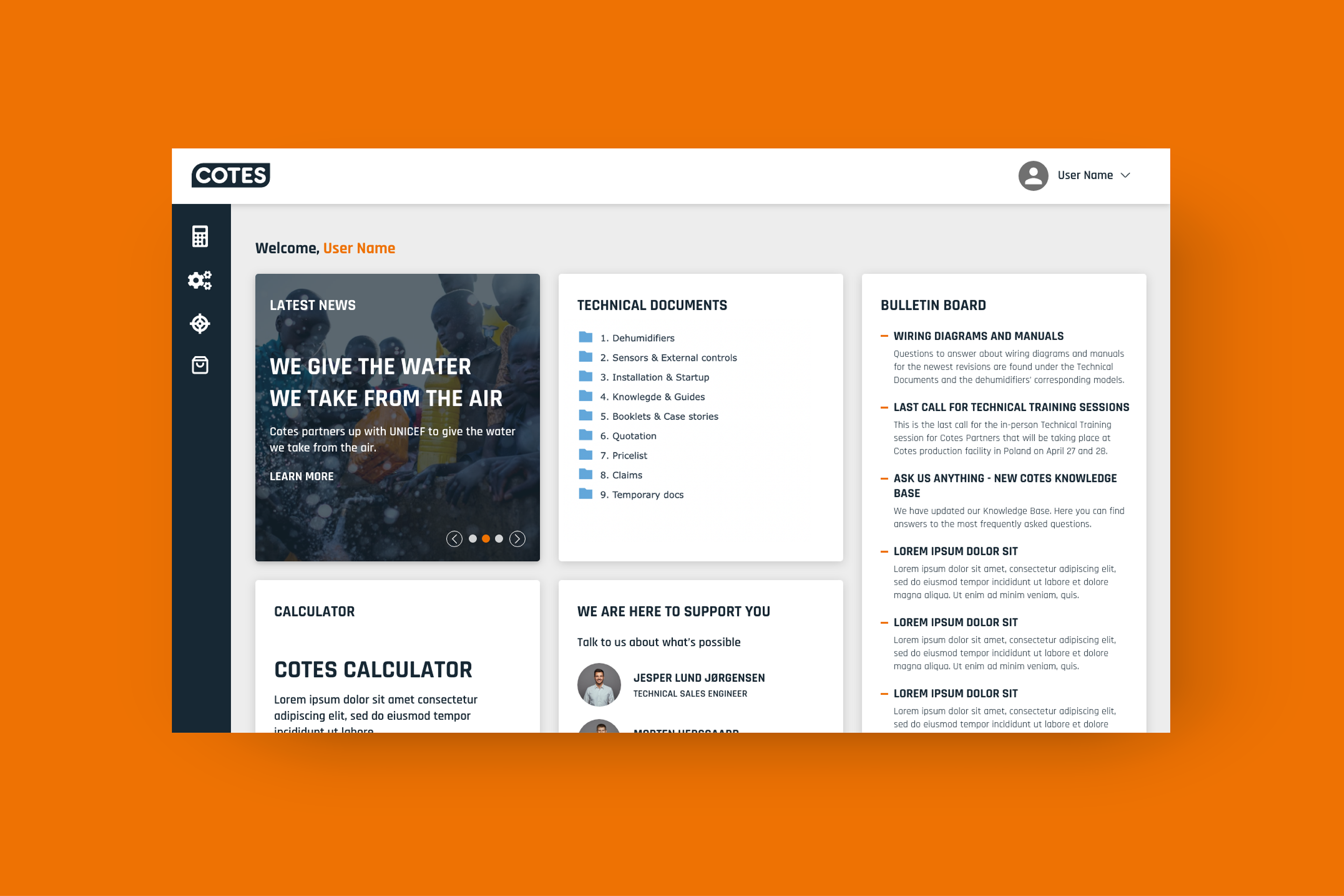 Customer portal for a humidity management company