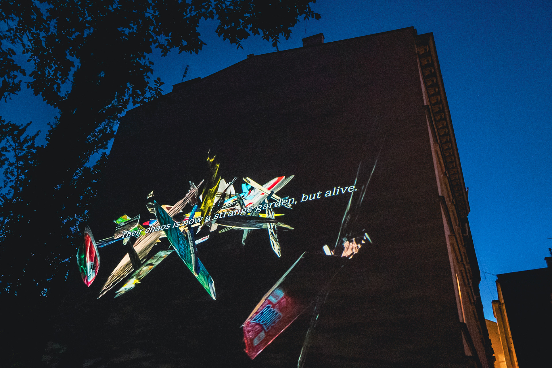 To become cockroach - Devenir Cucaracha (2025) - Selección New Media Art Festival KINOMURAL  Mapping sobre fachada casco histórico Breslavia - Polonia