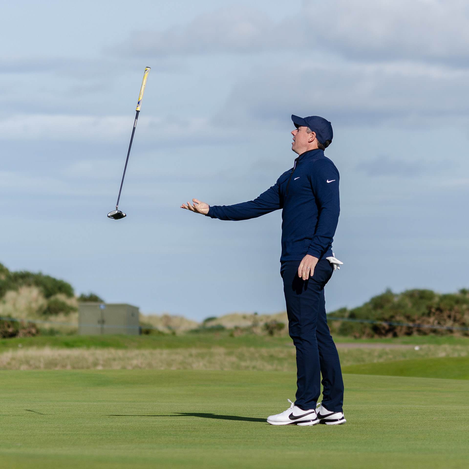 Rory McIlroy putter flip after missing crucial putt during 2022 Alfred Dunhill Links