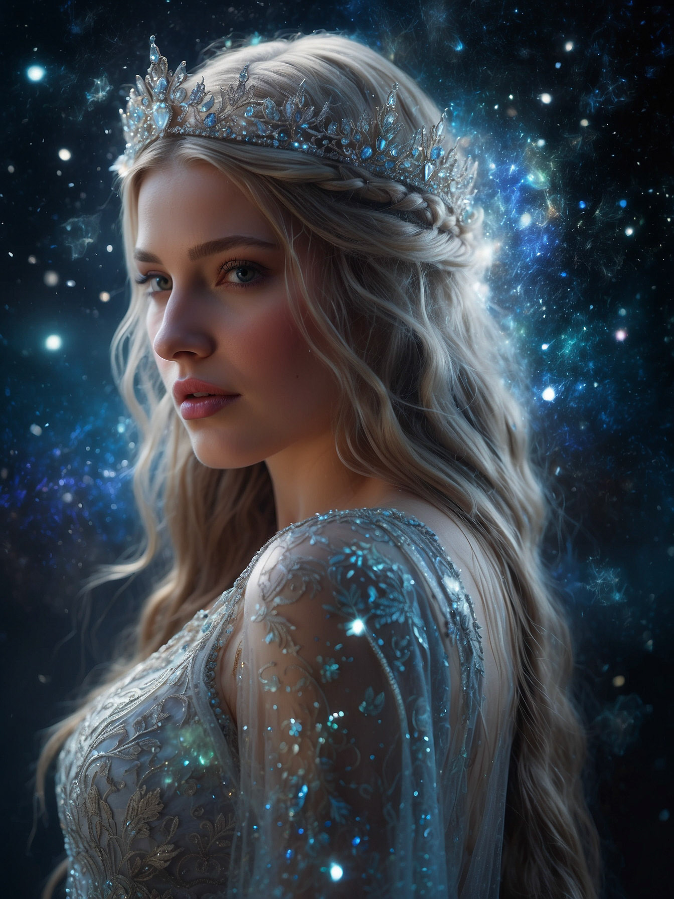 Artistic renditions of goddesses from various cultures, emphasizing divine femininity and spiritual themes in ethereal visuals.