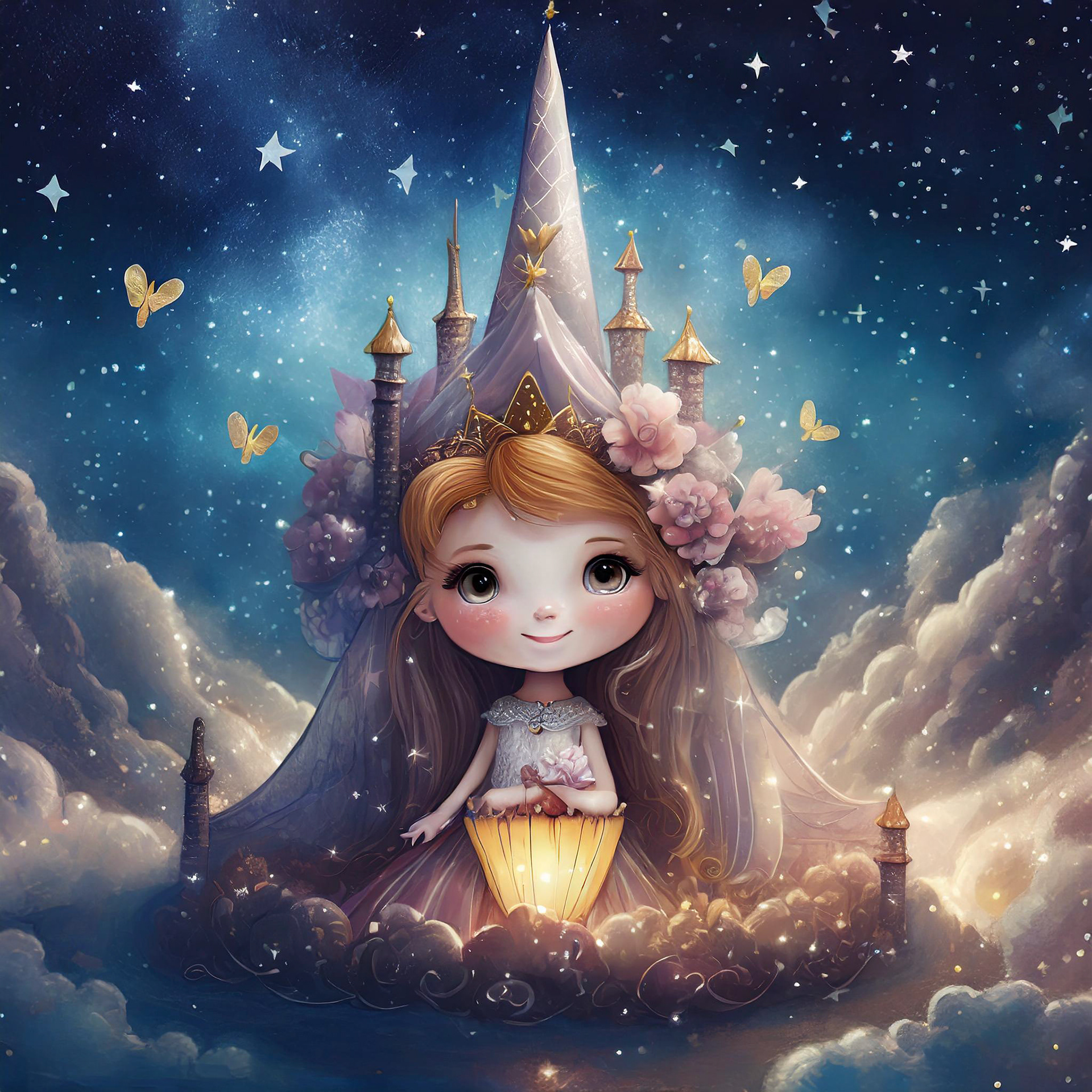 Generative art depicting mystical fairytale scenes with enchanted forests and mythical creatures in vibrant colors.