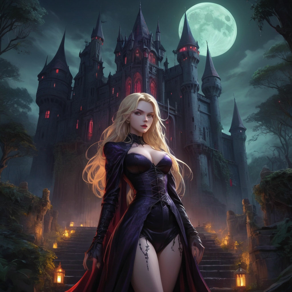 Dark and mysterious Gothic art, featuring eerie Gothic architecture and moody landscapes with a somber aesthetic.
