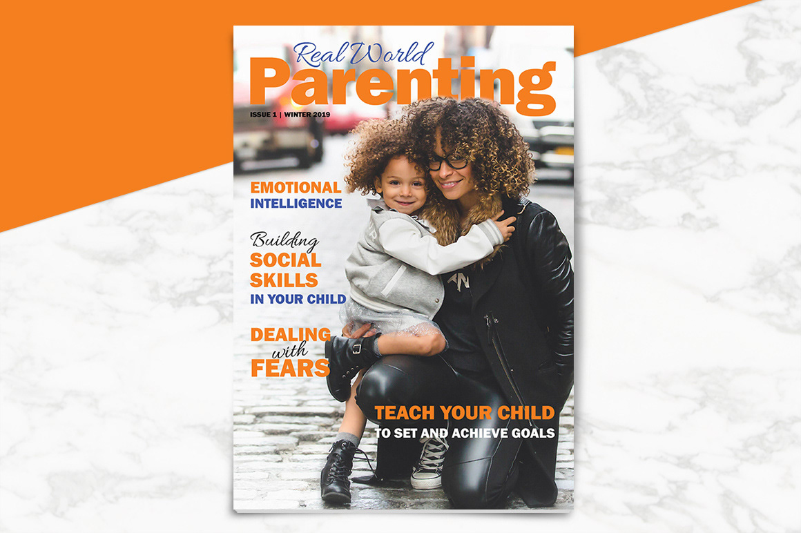 Parenting magazine front cover design