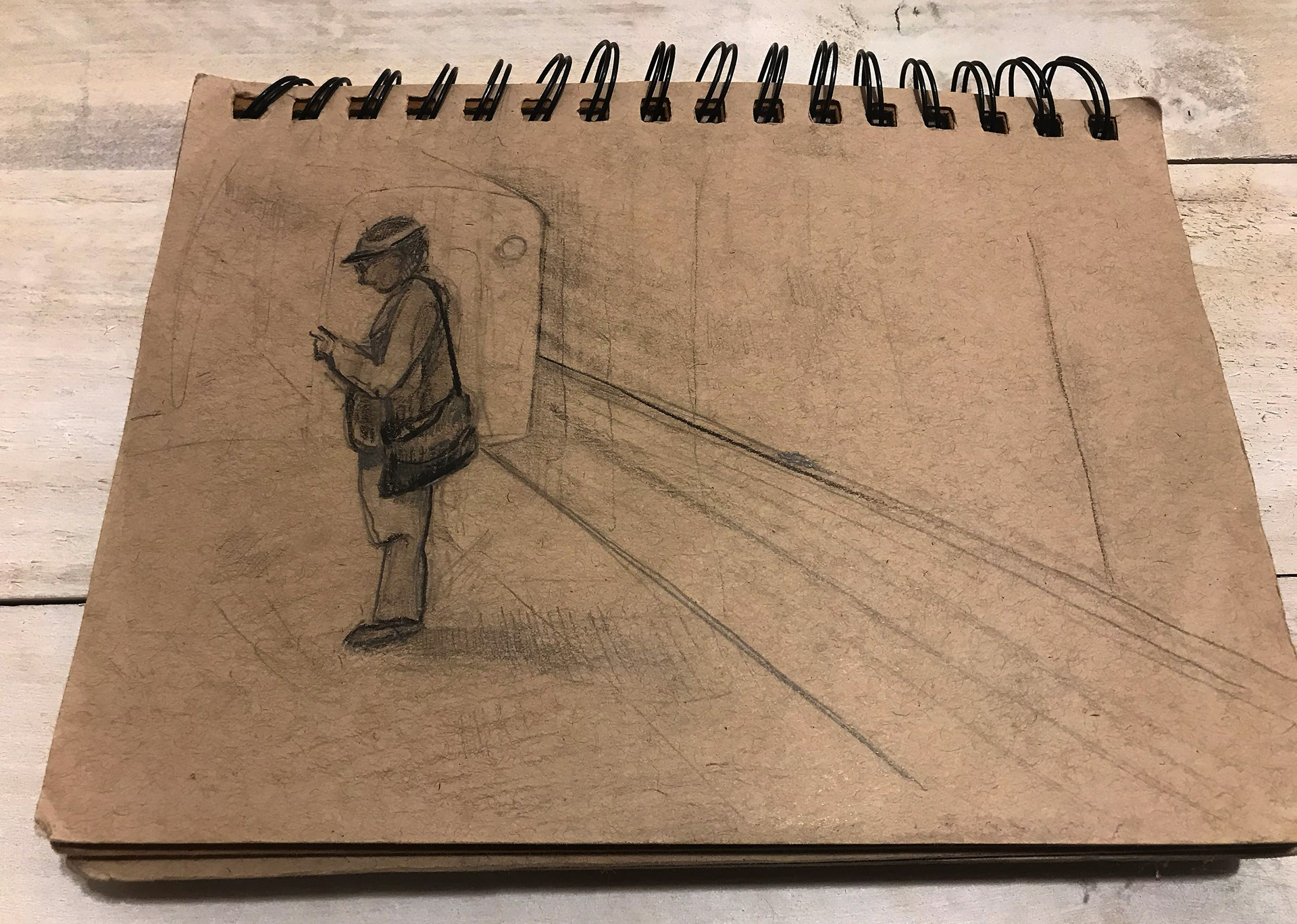 Man waiting for the Red Line