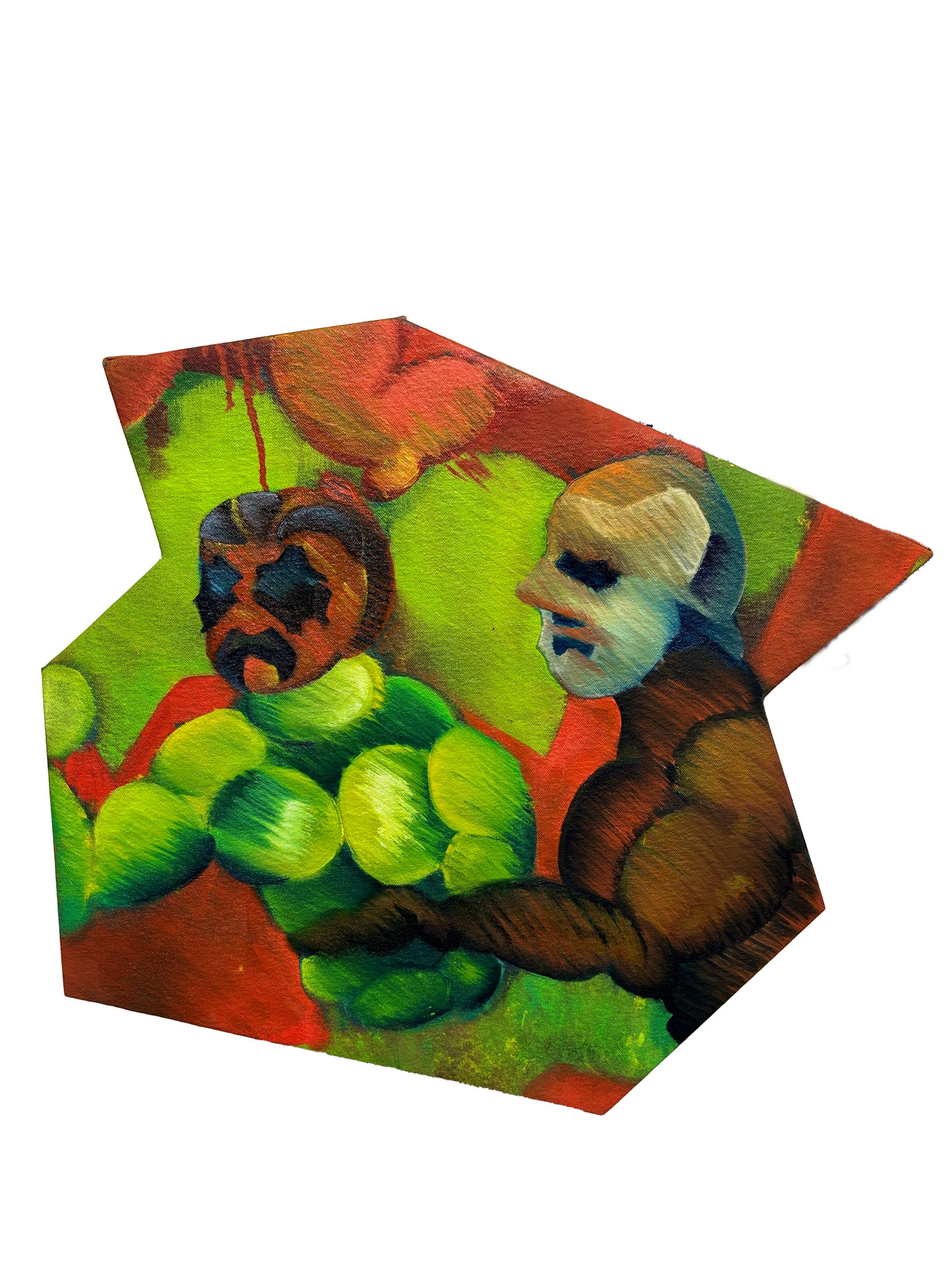 "Big Bottle" Oil on Canvas Stretched on custom frame, 17x17inches