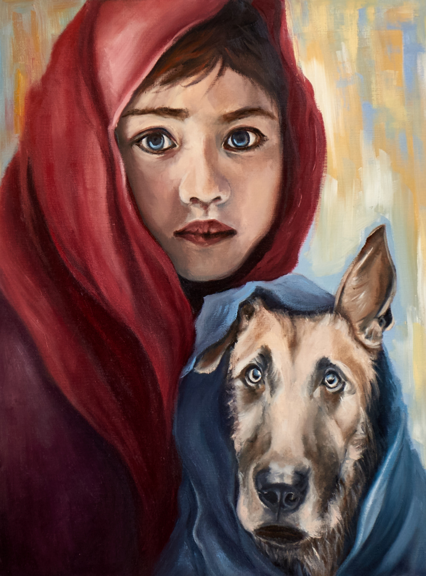 Amis comme - Huile sur papier 48X36 cm