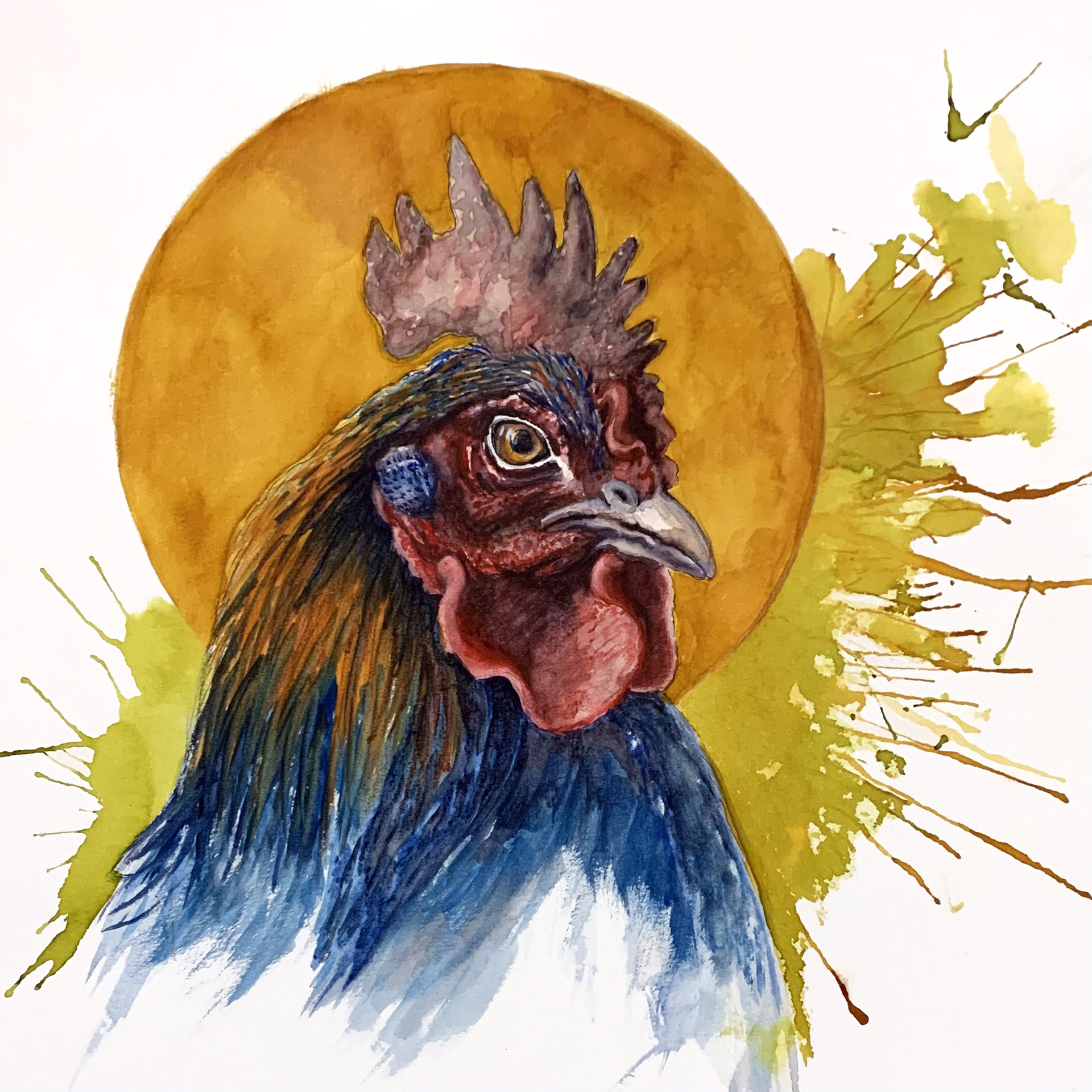 Aquarelle et encre sur papier 30 X 30 cm