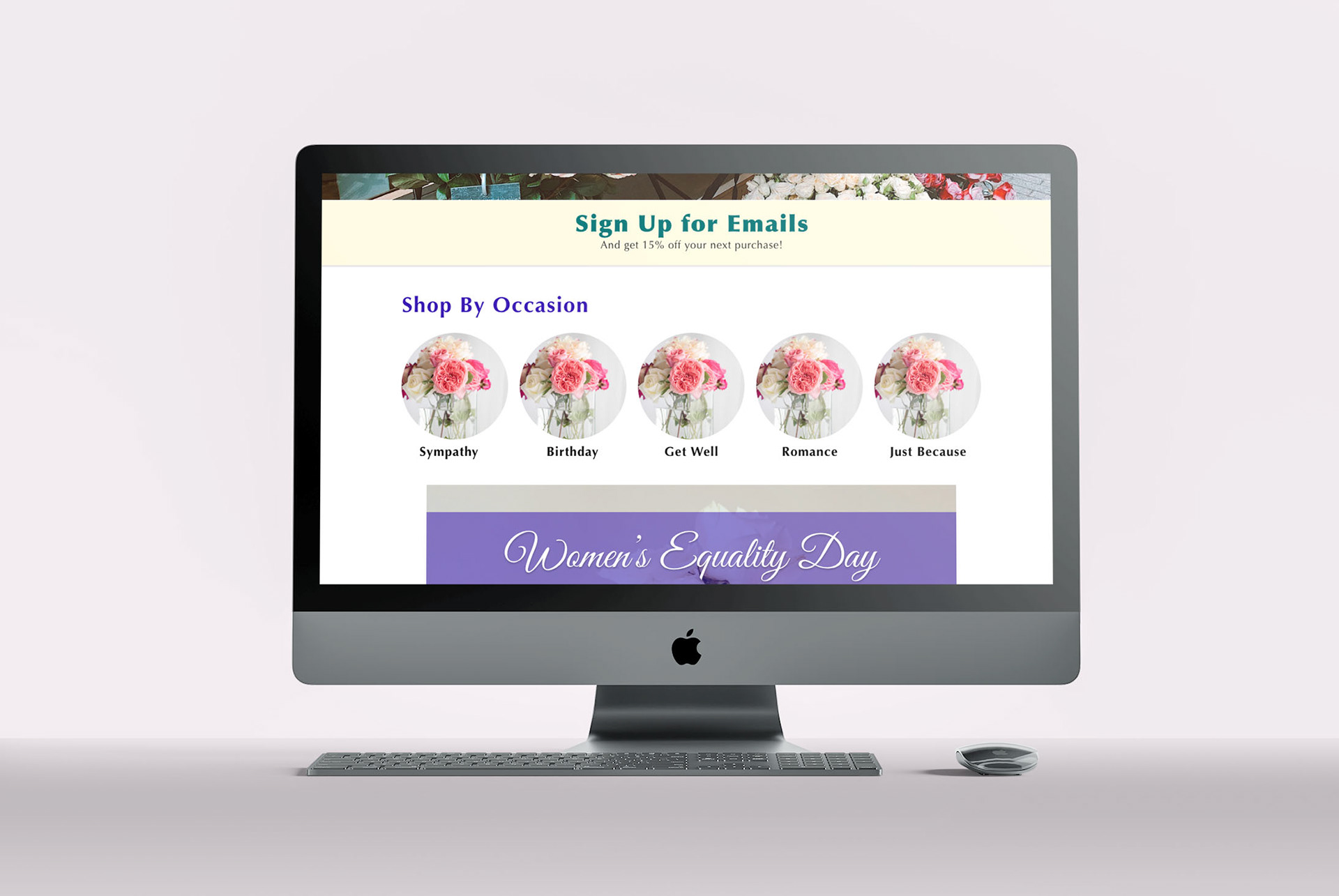View of home page.