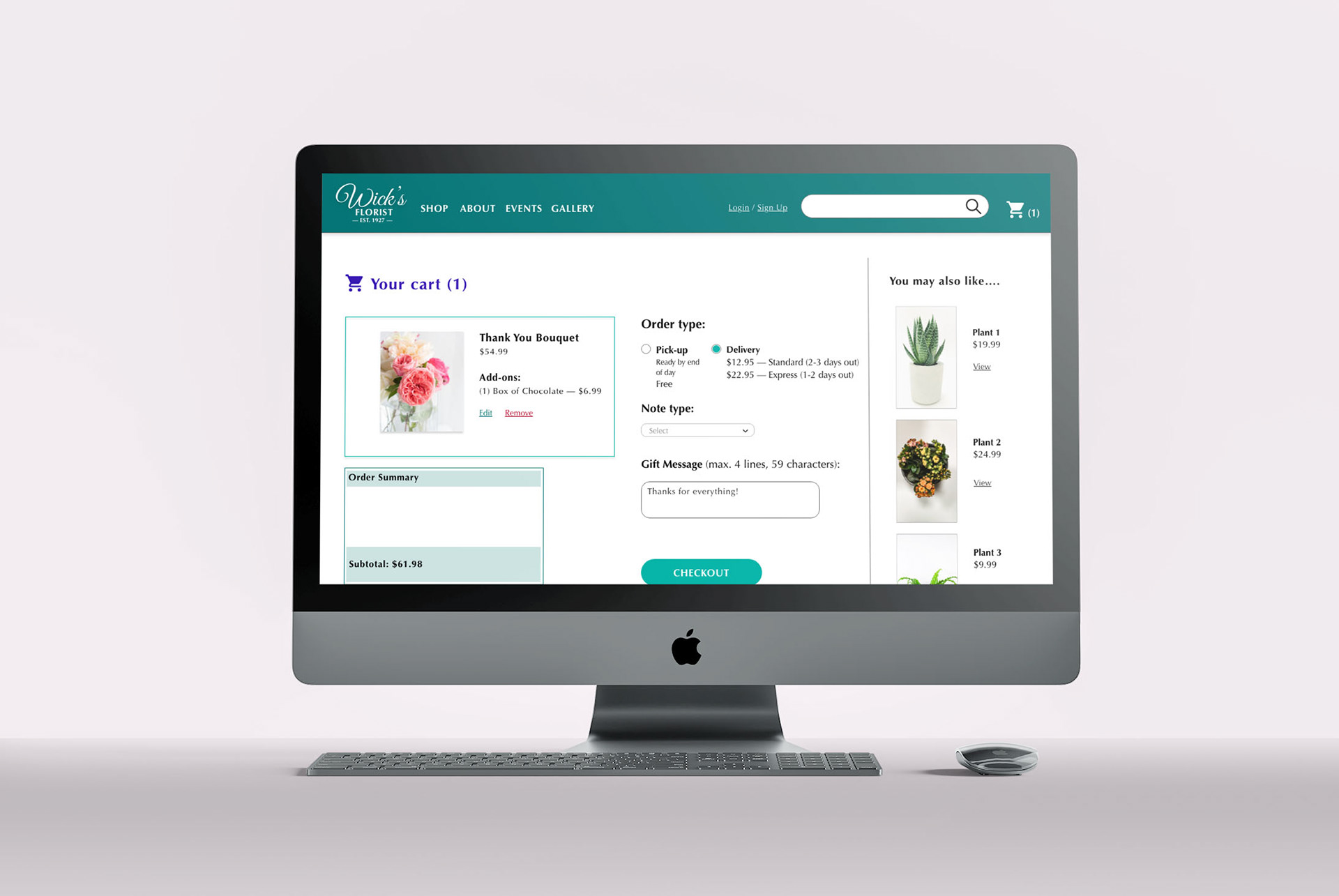Checkout page.