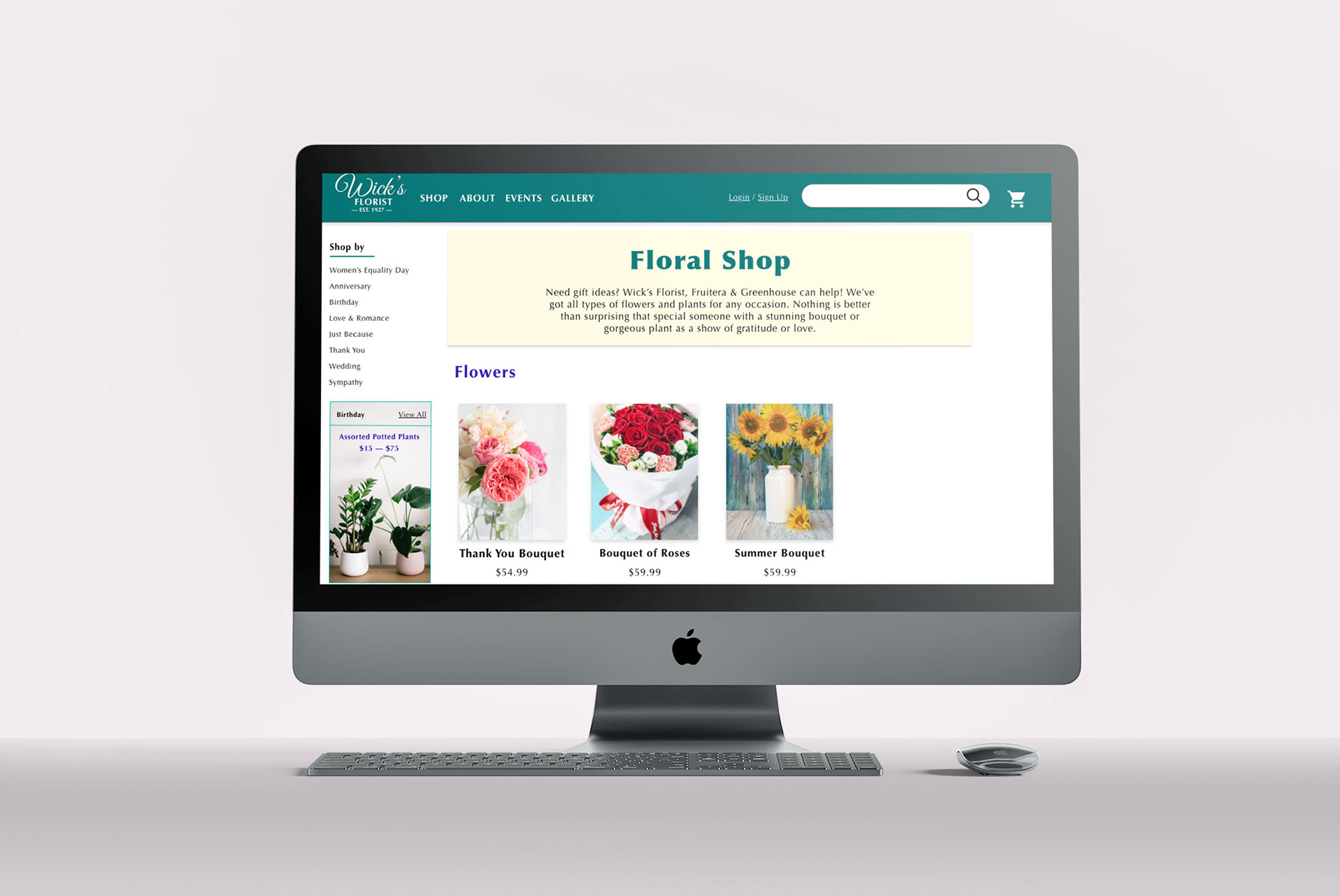 Products listing page.