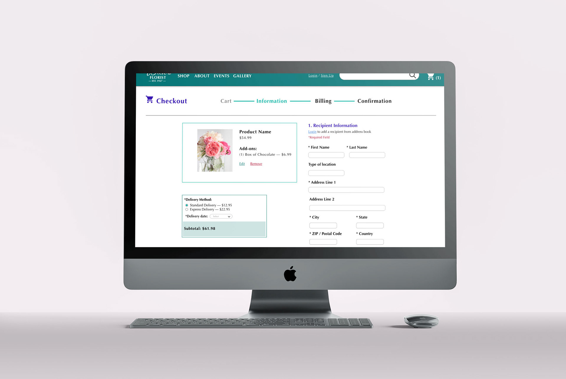 Customer information page.