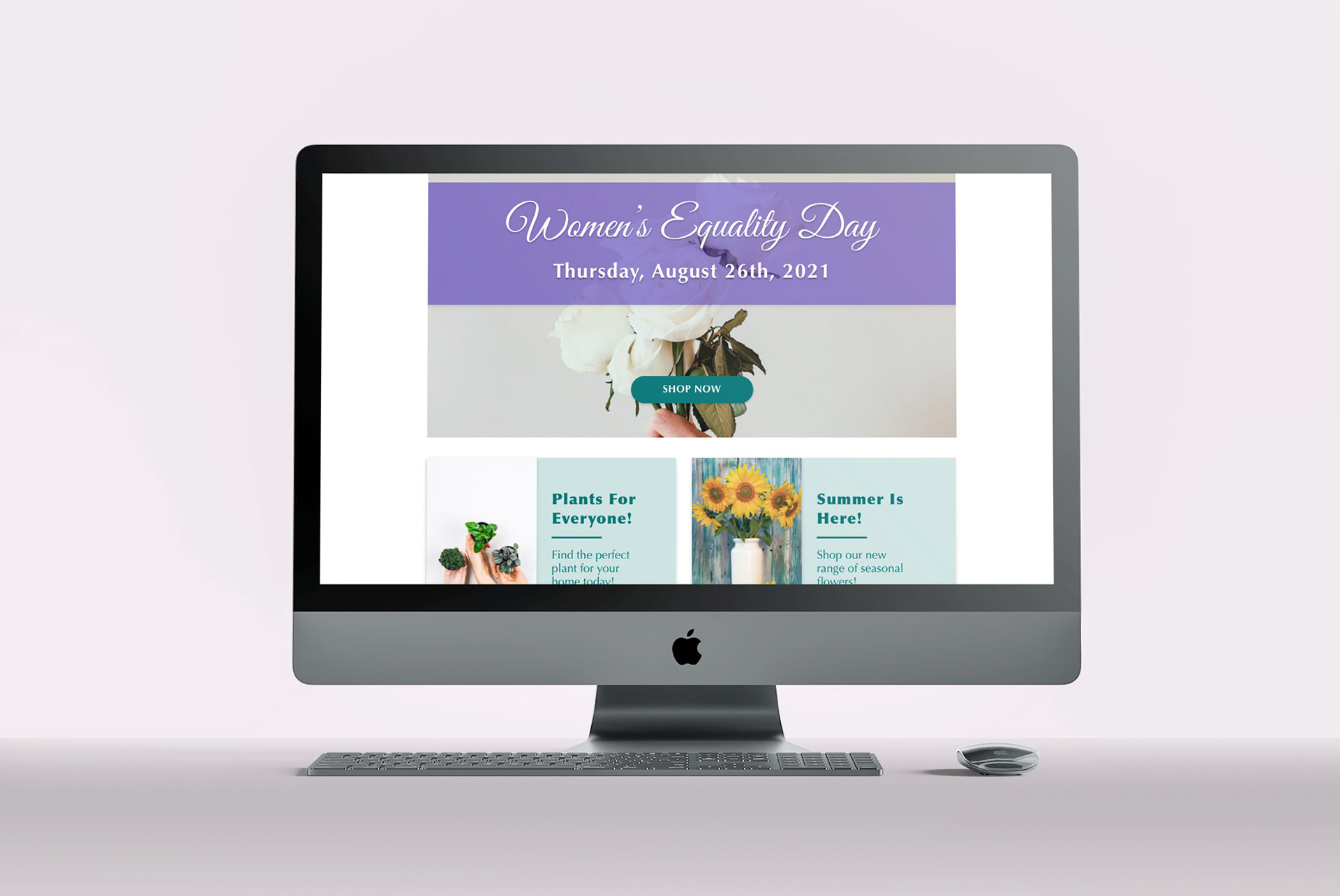 Scroll view of home page.