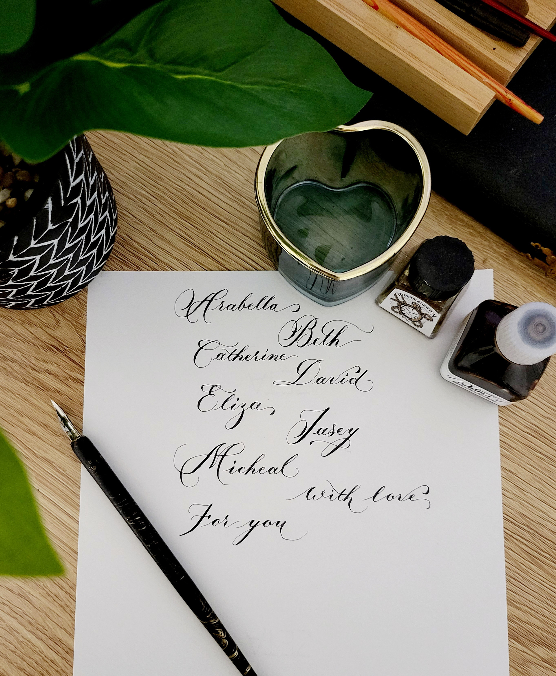 calligraphy name tags. Gift tags.
