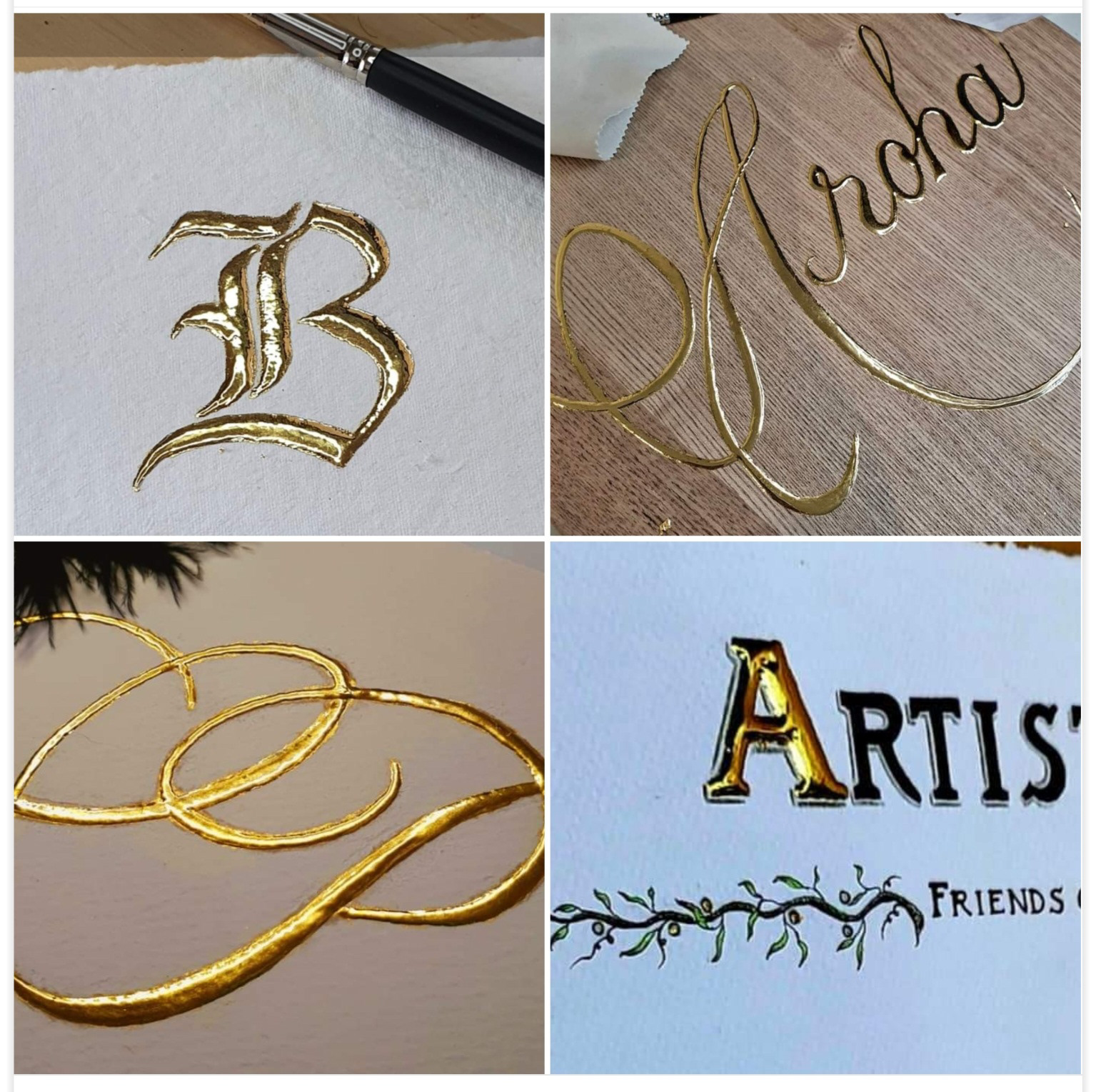 Gilding. 24 carat gold. calligraphy. calligrapher. Newcastle.
