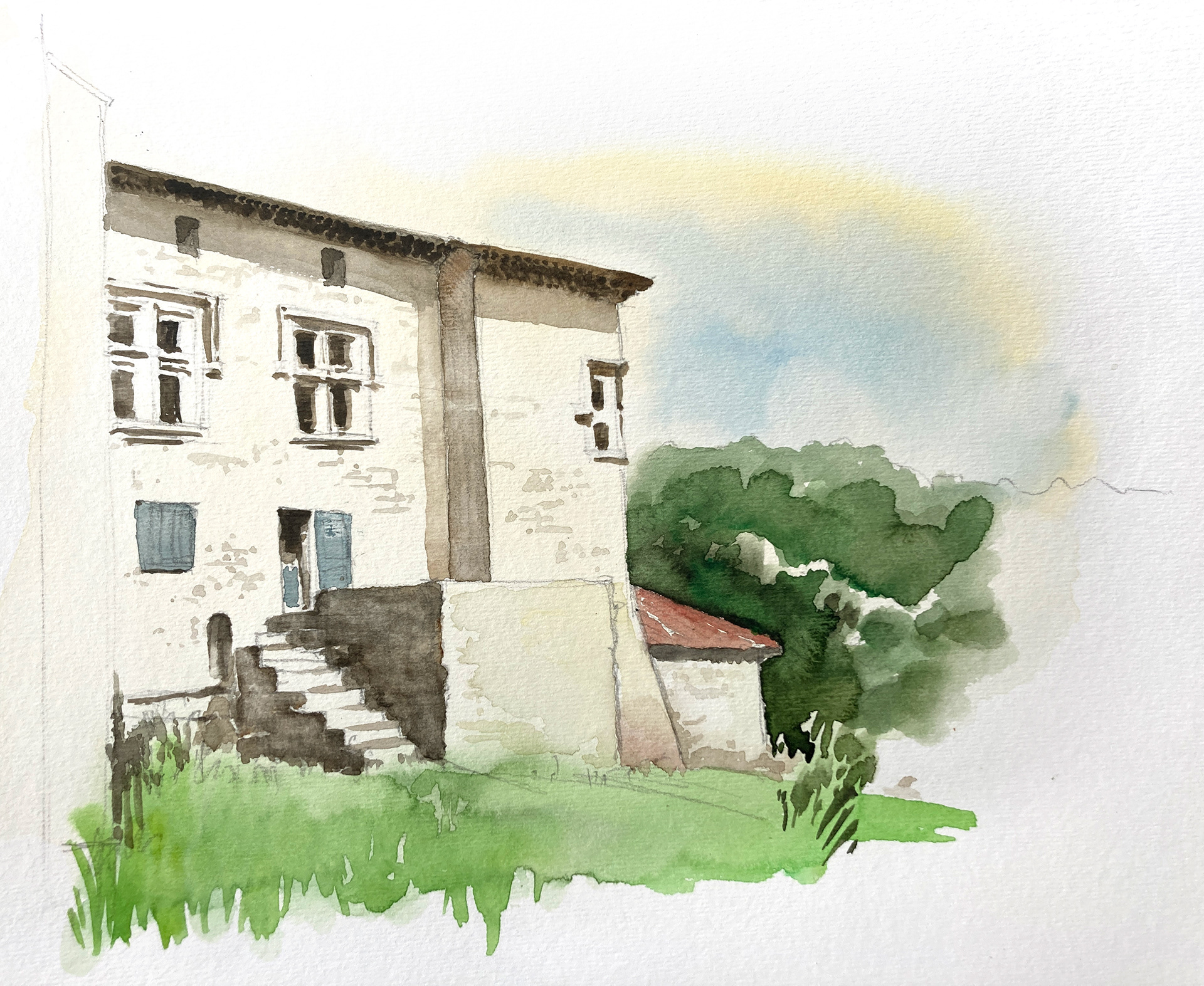 Aquarelle Prieuré Salagon