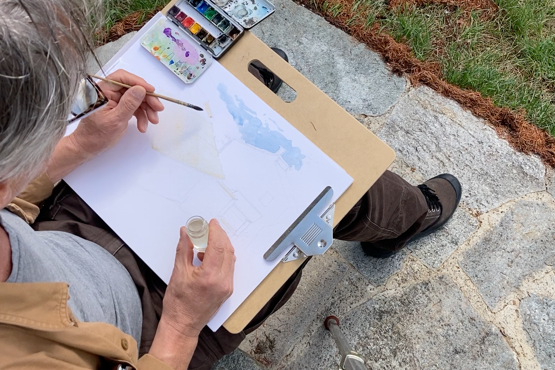 Mise en couleur - aquarelle sur site