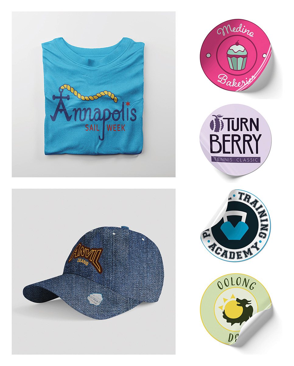 Original Logos placed on mockups