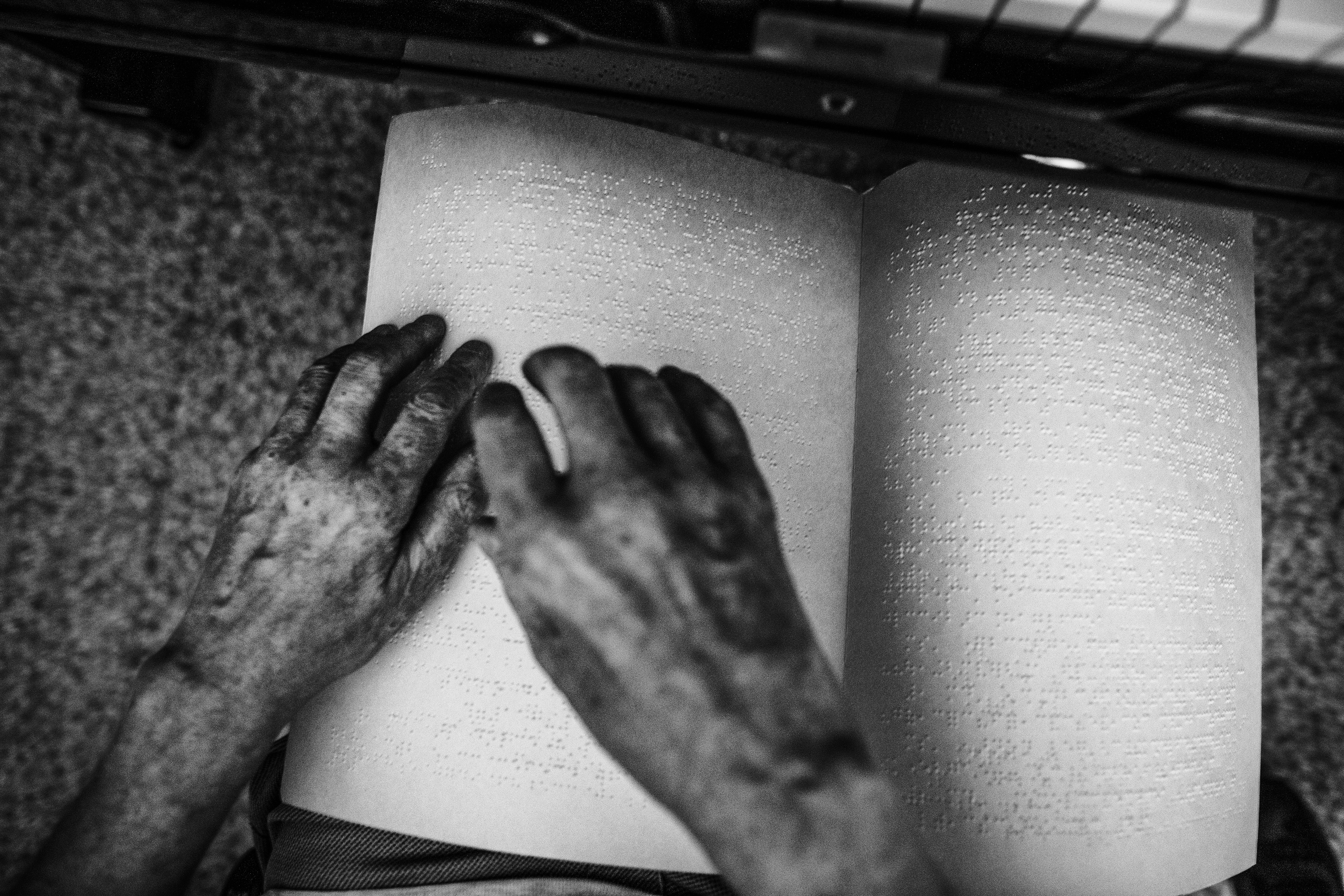 Milan Italy 2021, Silvano's house. To learn the melodies, Silvano mainly listens to the pieces and interprets them by writing them on a Braille score