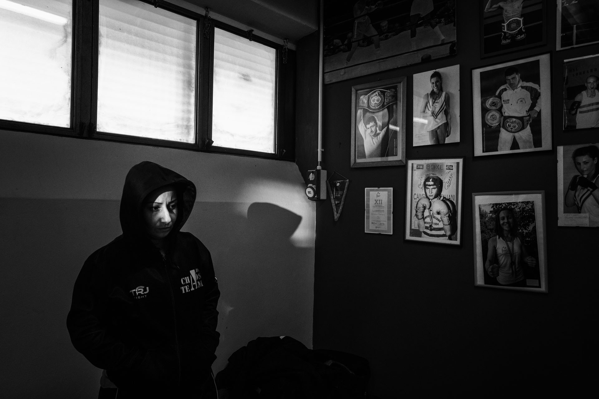 Seregno Italy, 2023. An interregional tournament played between the Lombard and Emilian teams. Women's boxing matches often become a message and meeting place to promote the fight against gender violence.