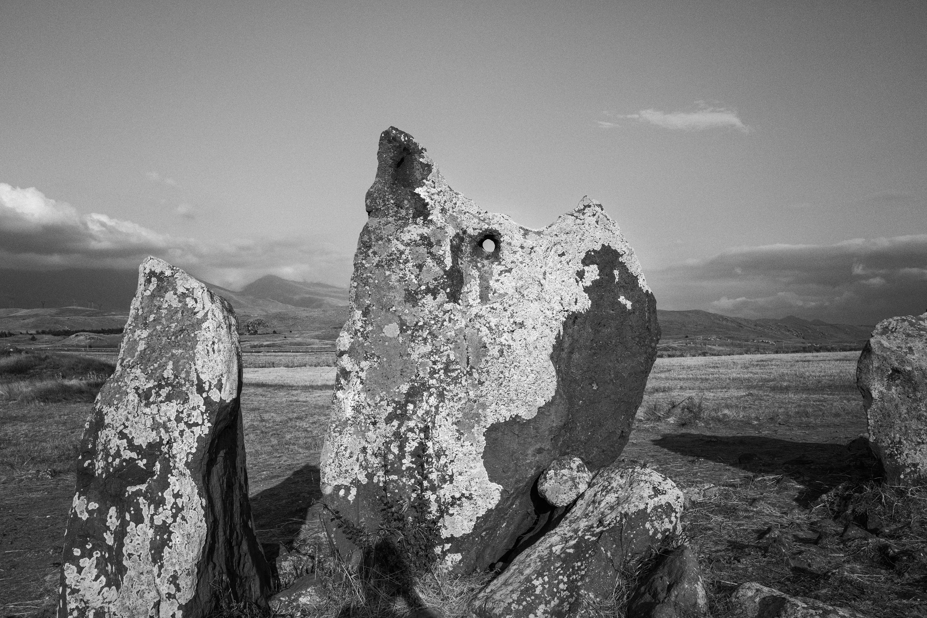 Zorats Karer or Carahunge, is a prehistoric archaeological site near the town of Sisian in the Syunik Province of Armenia. It is also often referred to among international tourists as the "Armenian Stonehenge". Armenia, 2024.