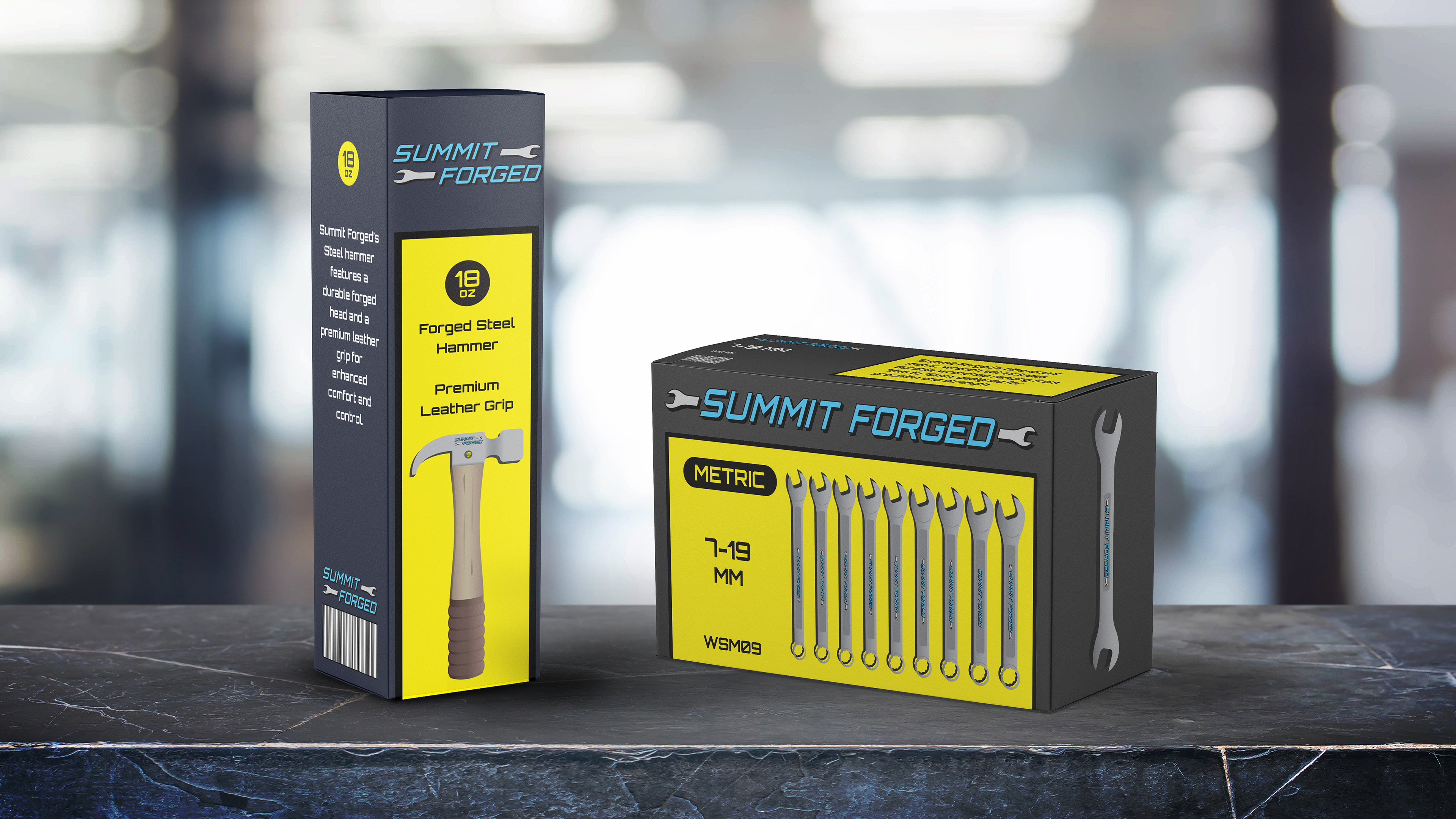 Summit Forged Steel Hammer and Metric Wrench Set Tool Packaging