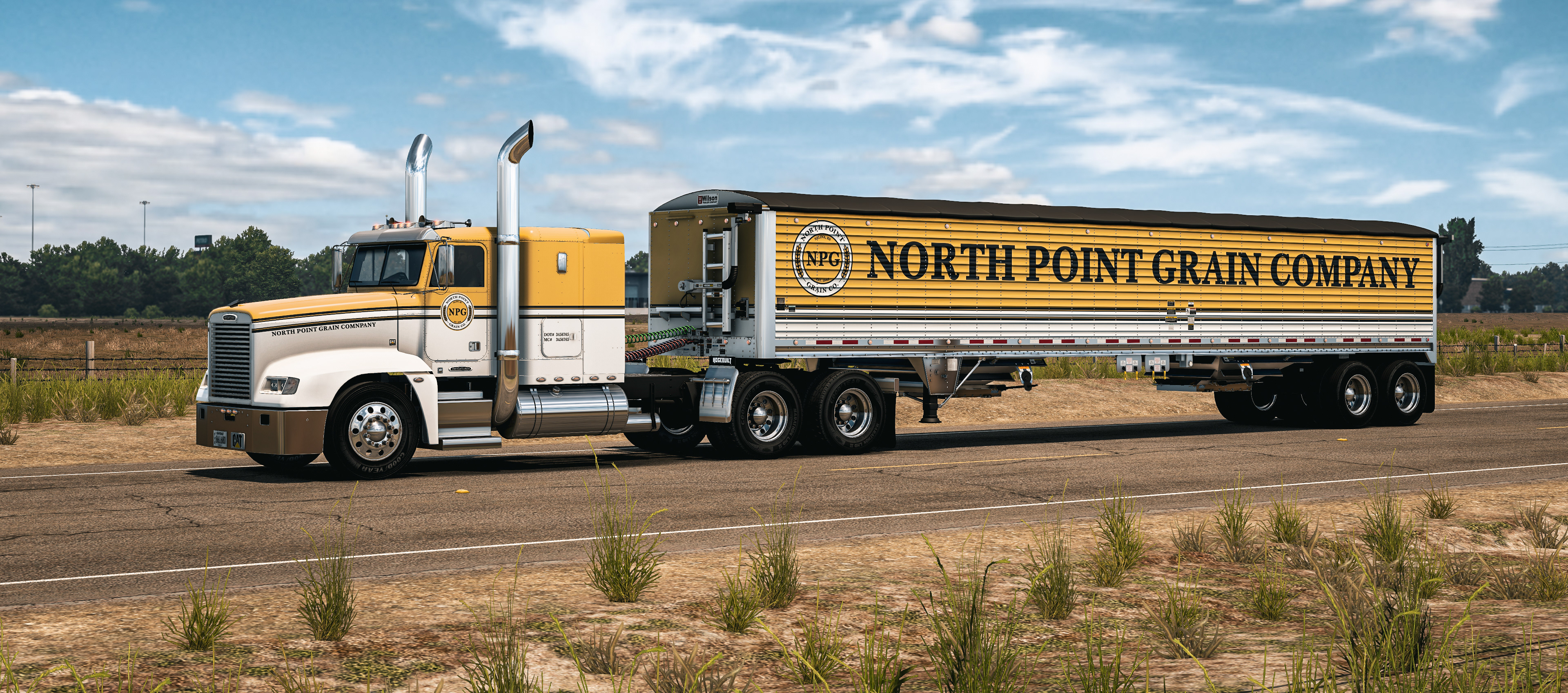 North Point Grain Company's Freightliner FLD 120 & Wilson Pacesetter 48 Foot (Truck and Trailer Model by Jon Ruda)