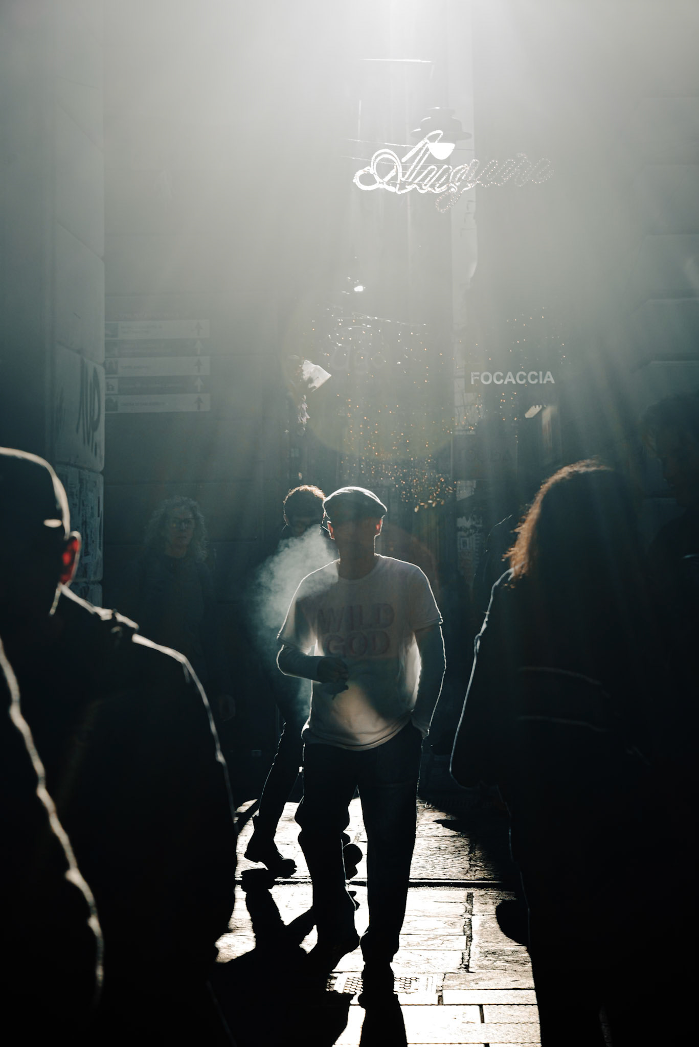 Sudden light in the alley