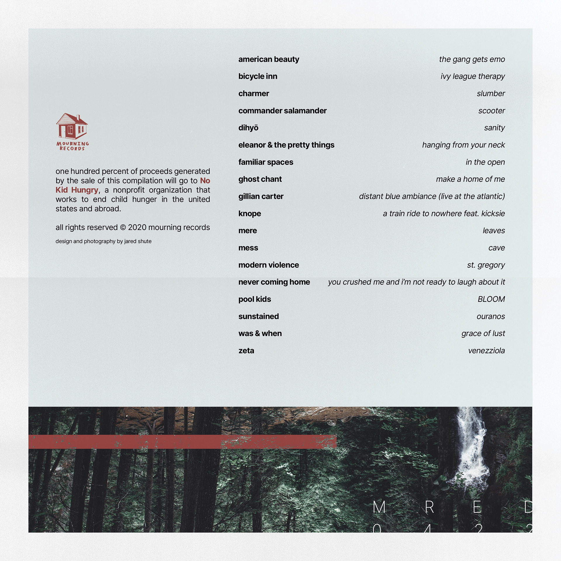Earth Day charity compilation artwork (back)