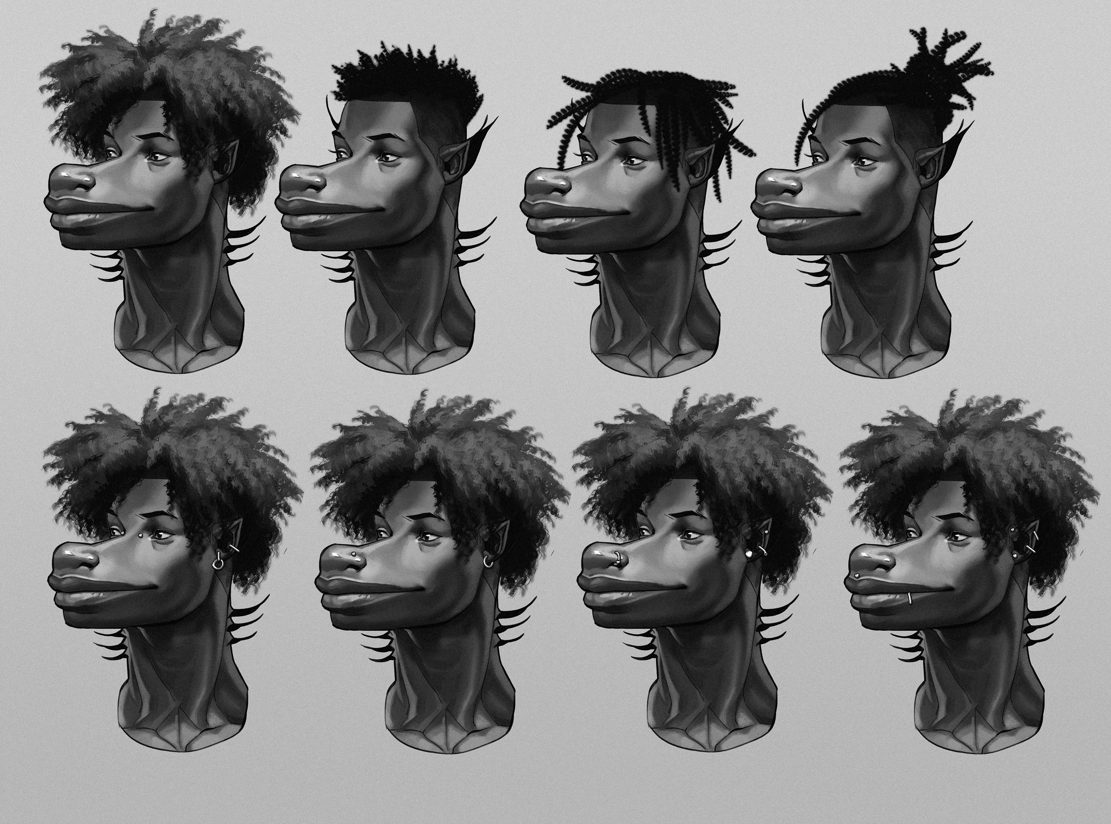 Hairstyles/piercing