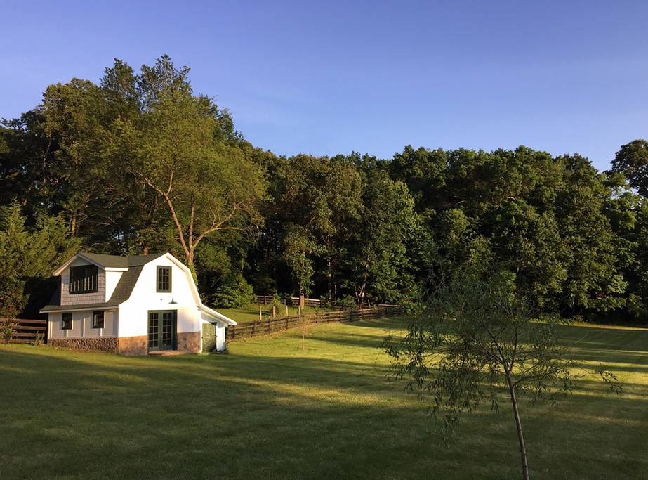 Looking out to the barn out back.