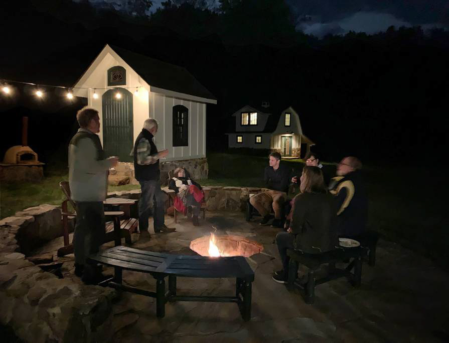 The fire pit is a great place to catch up and relax.