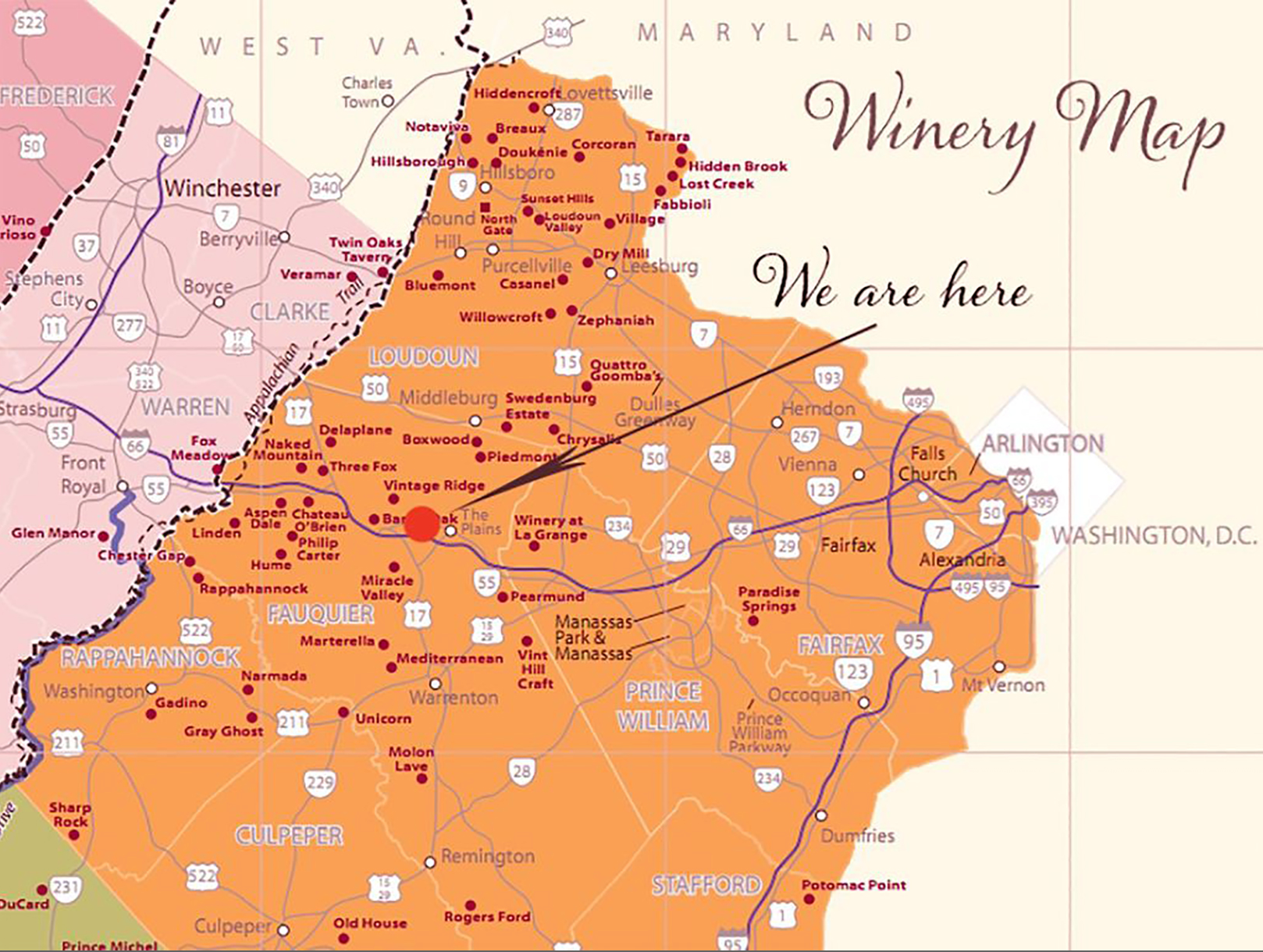 We are in the center of Virginia's wine country!