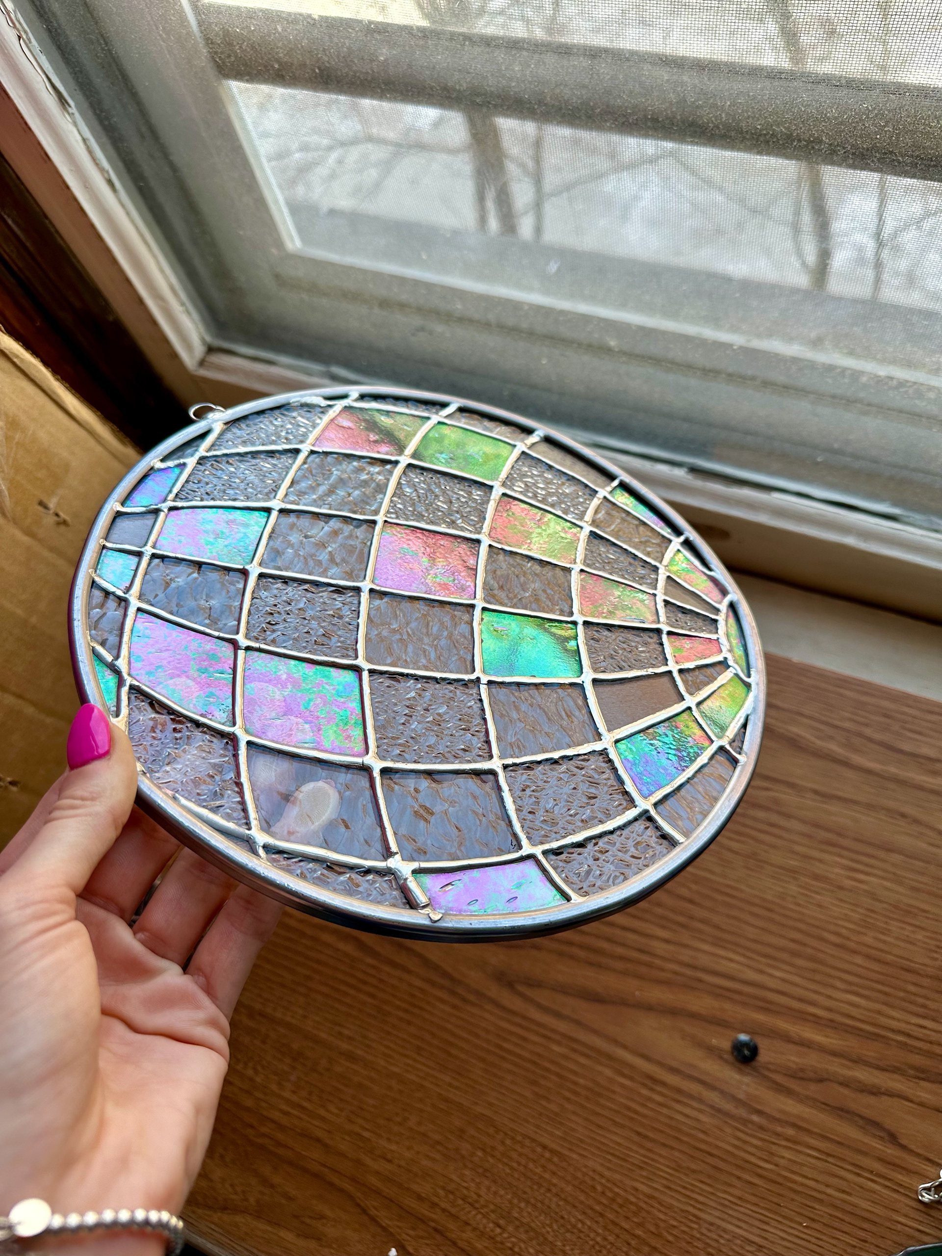 Clear/Iridescent Disco Ball #12