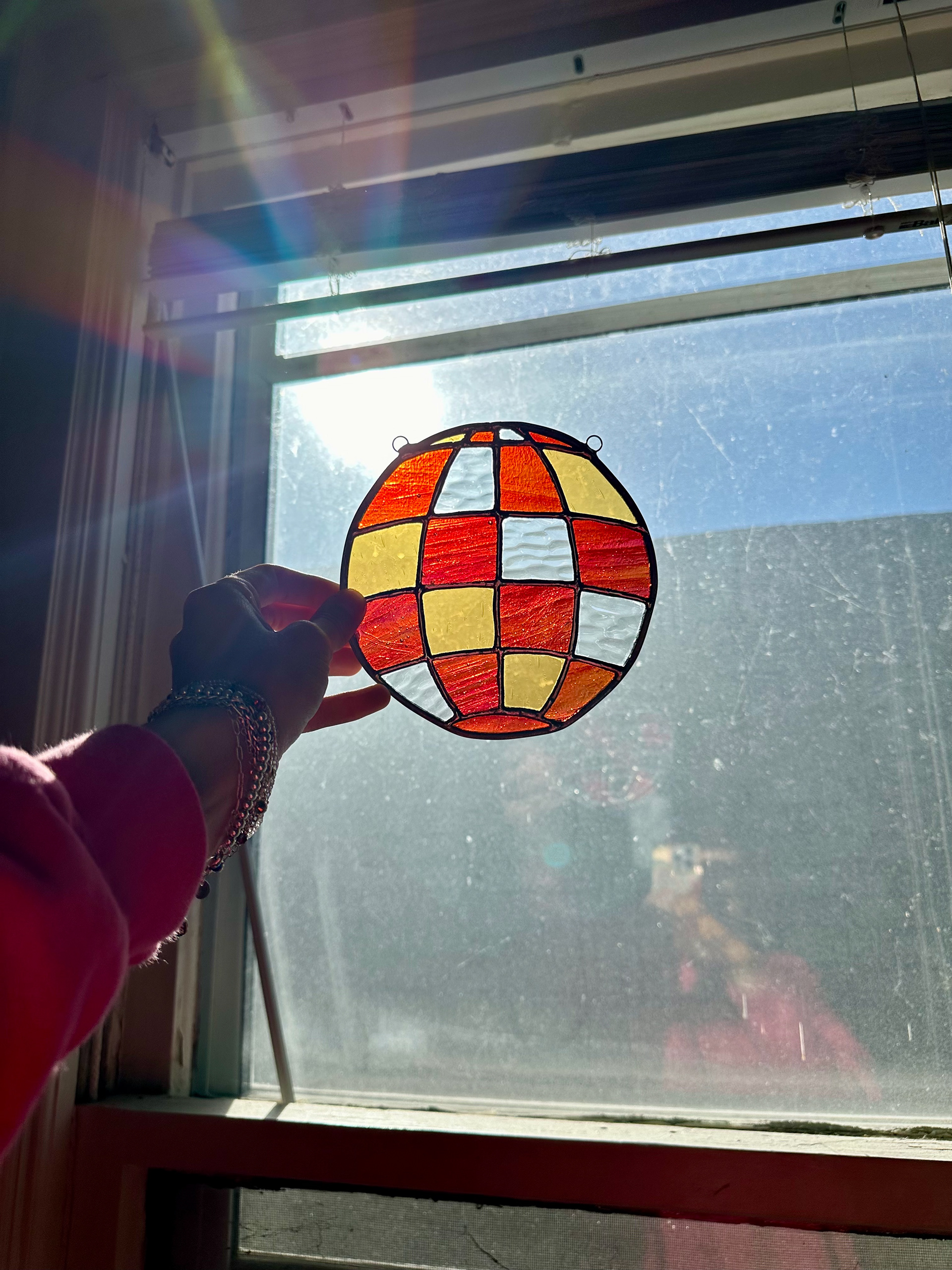 Red Iridescent Mini Disco Ball