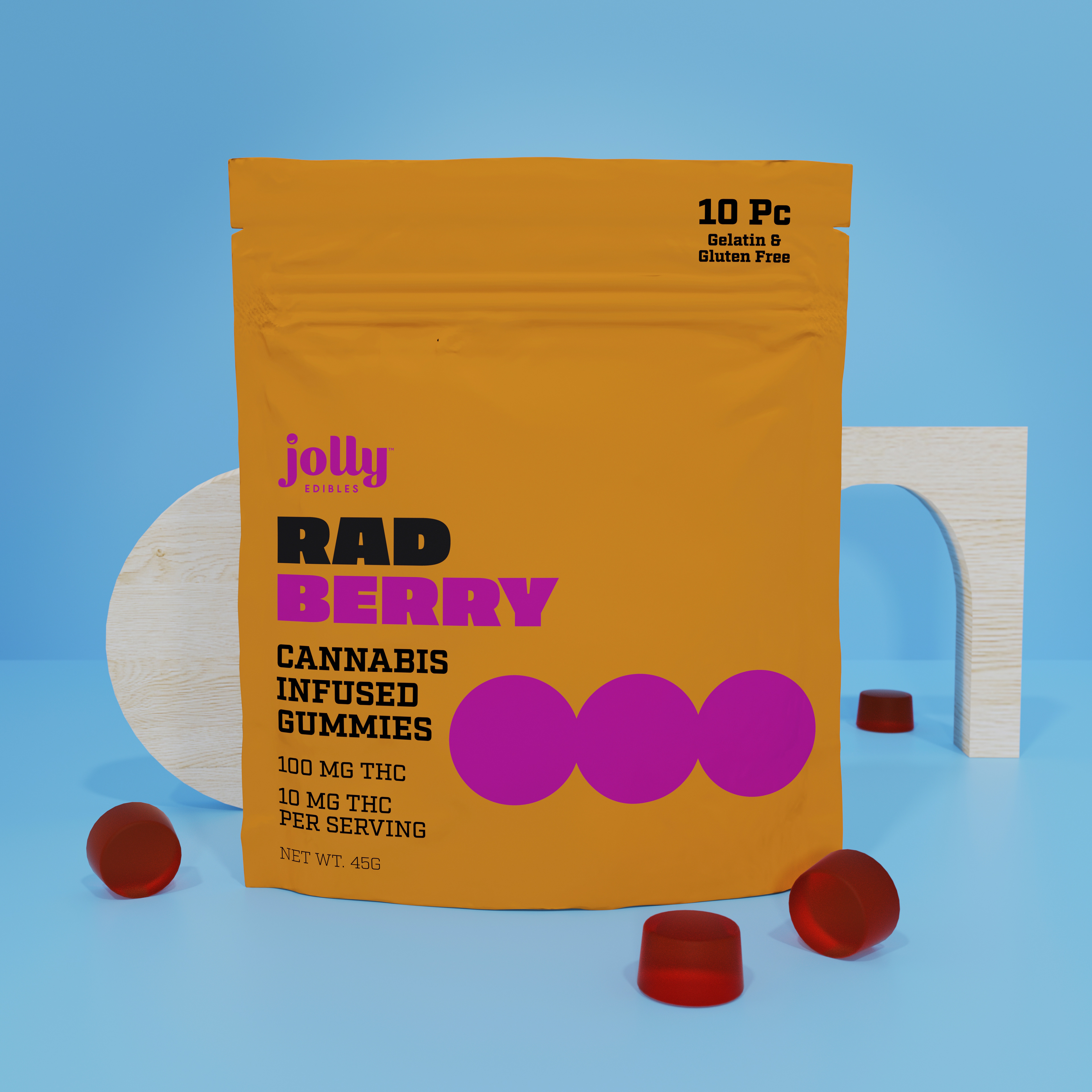 Jolly Edibles THC infused gummies packaging design and marketing