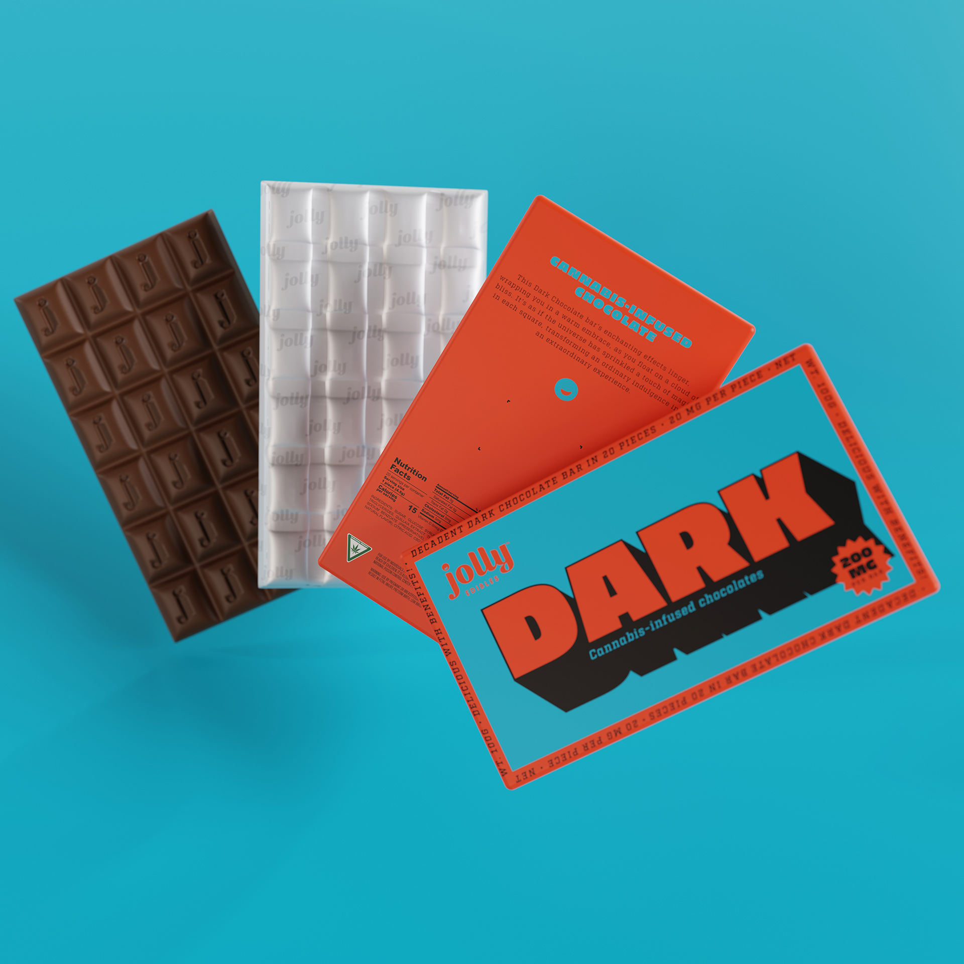 Jolly Edible chocolate bar packaging mockup