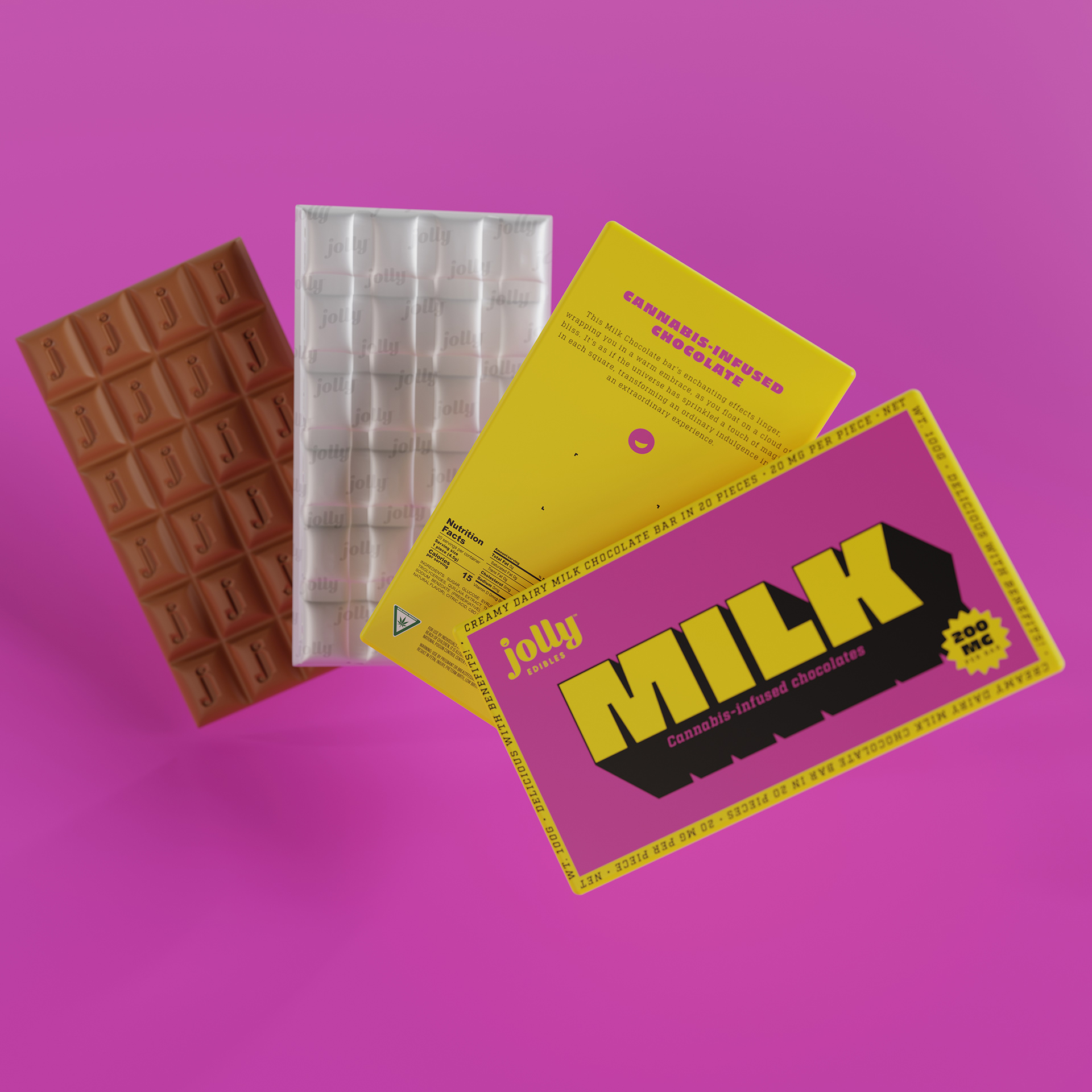 Jolly Edible chocolate bar packaging mockup