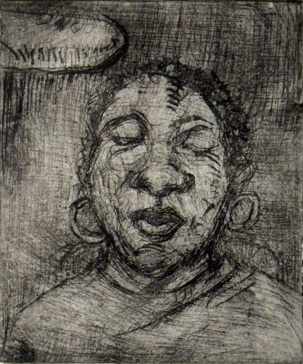 If…: BAT, etching, printing-ink, on paper, 3.75” x 4”, 2025