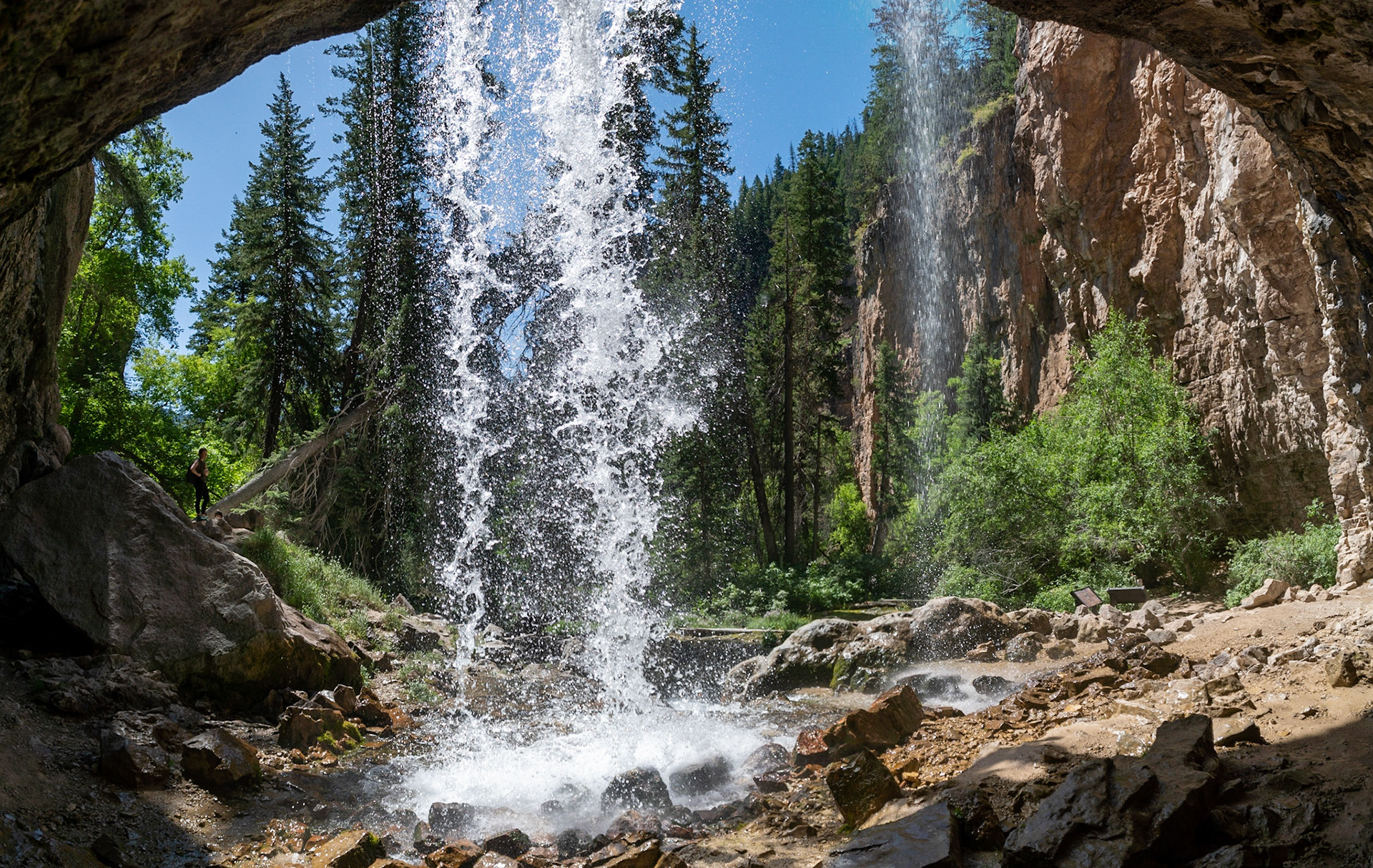 Behind the falls at Hanging Lake