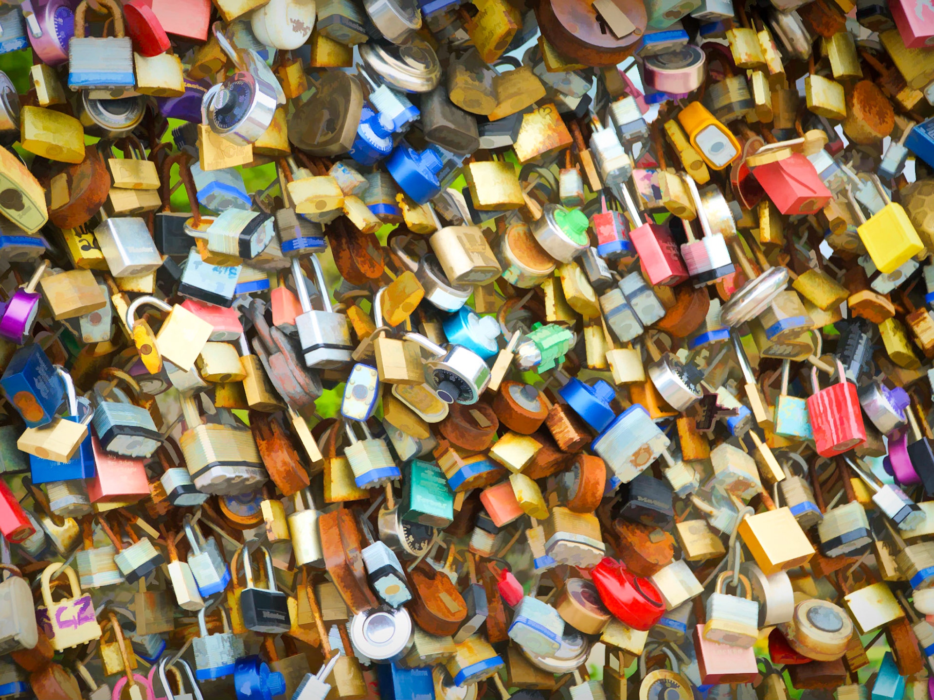 Love locks in Portland