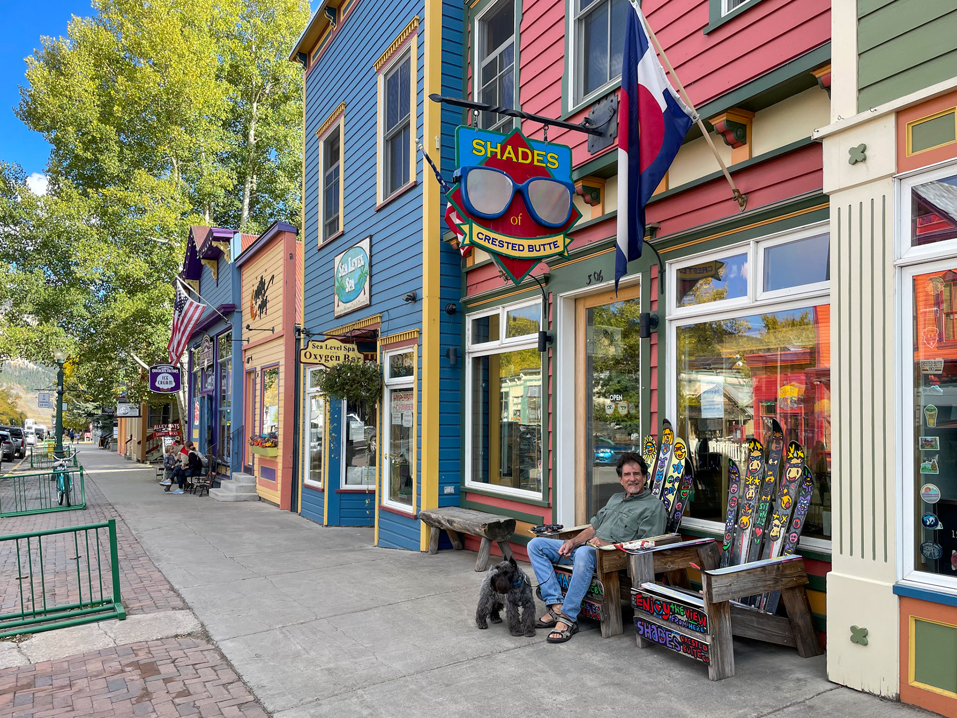 Taking a break along main street in Crested Butte