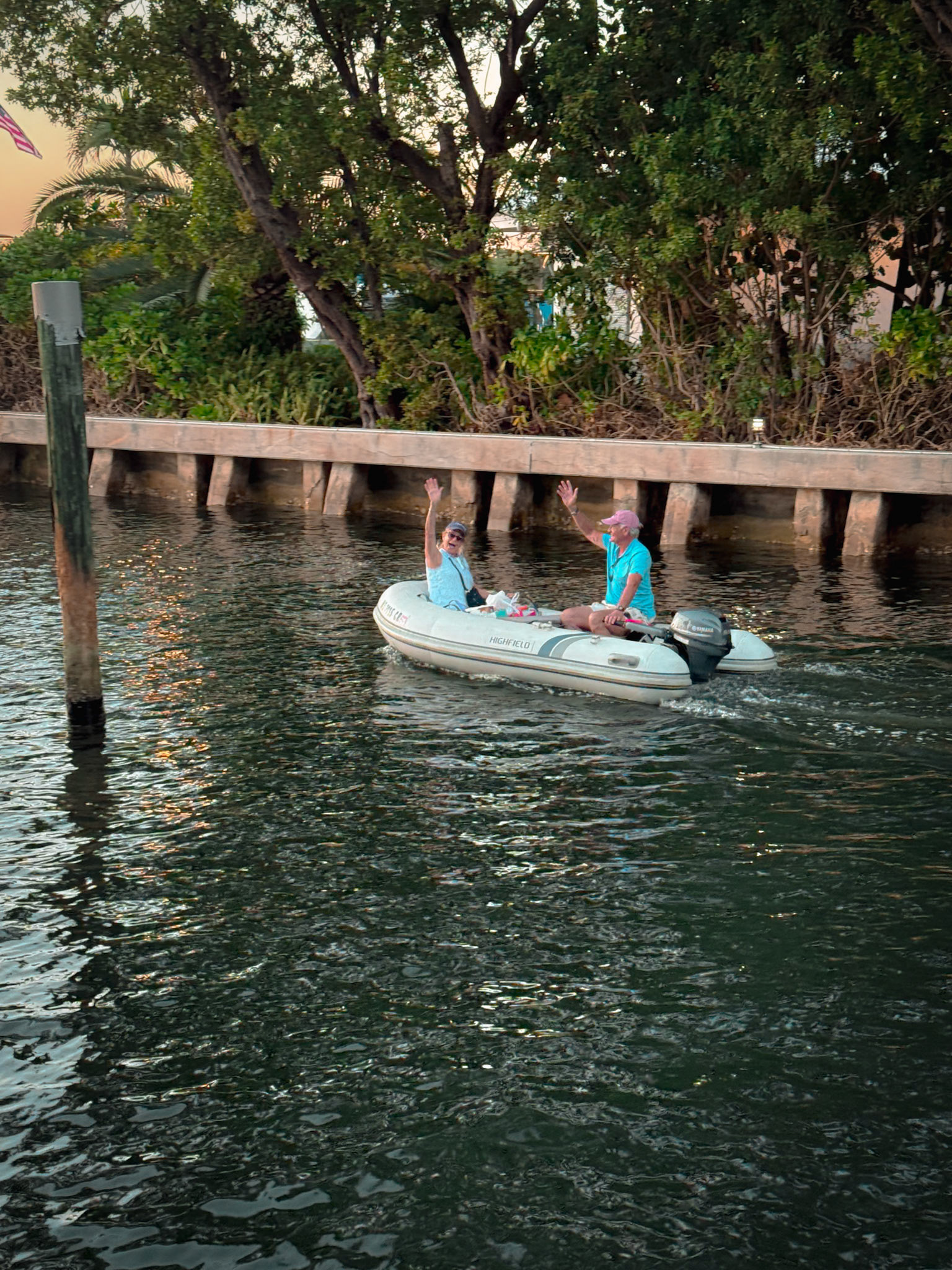 Greg and Susan by dinghy