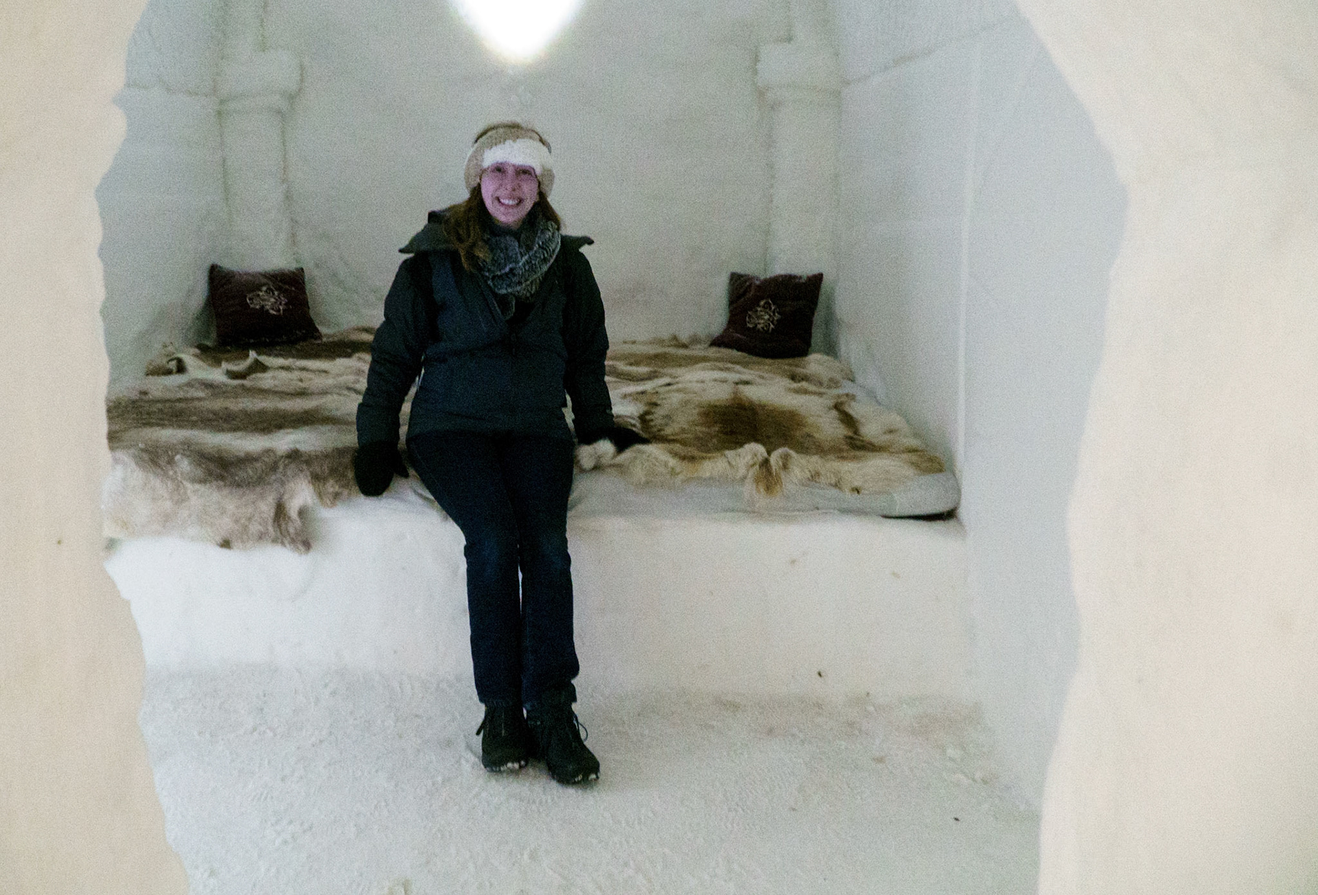 An icy bedroom at the Ice Hotel