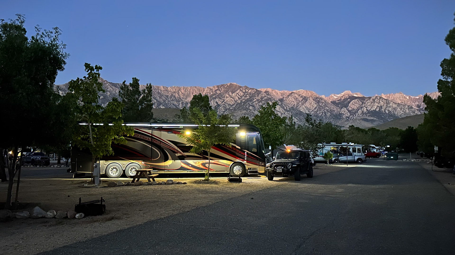 Sunrise at our campsite in Lone Pine California