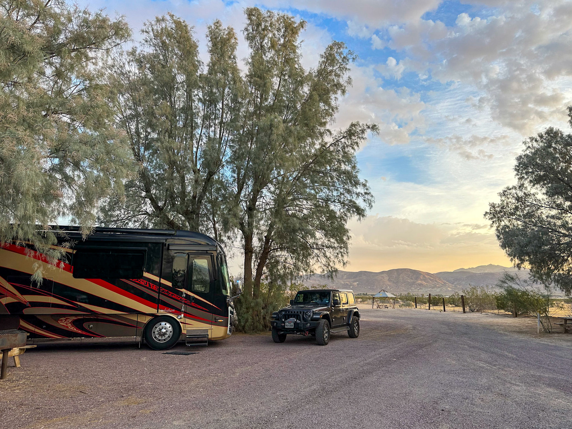 Our campsite in Barstow KOA