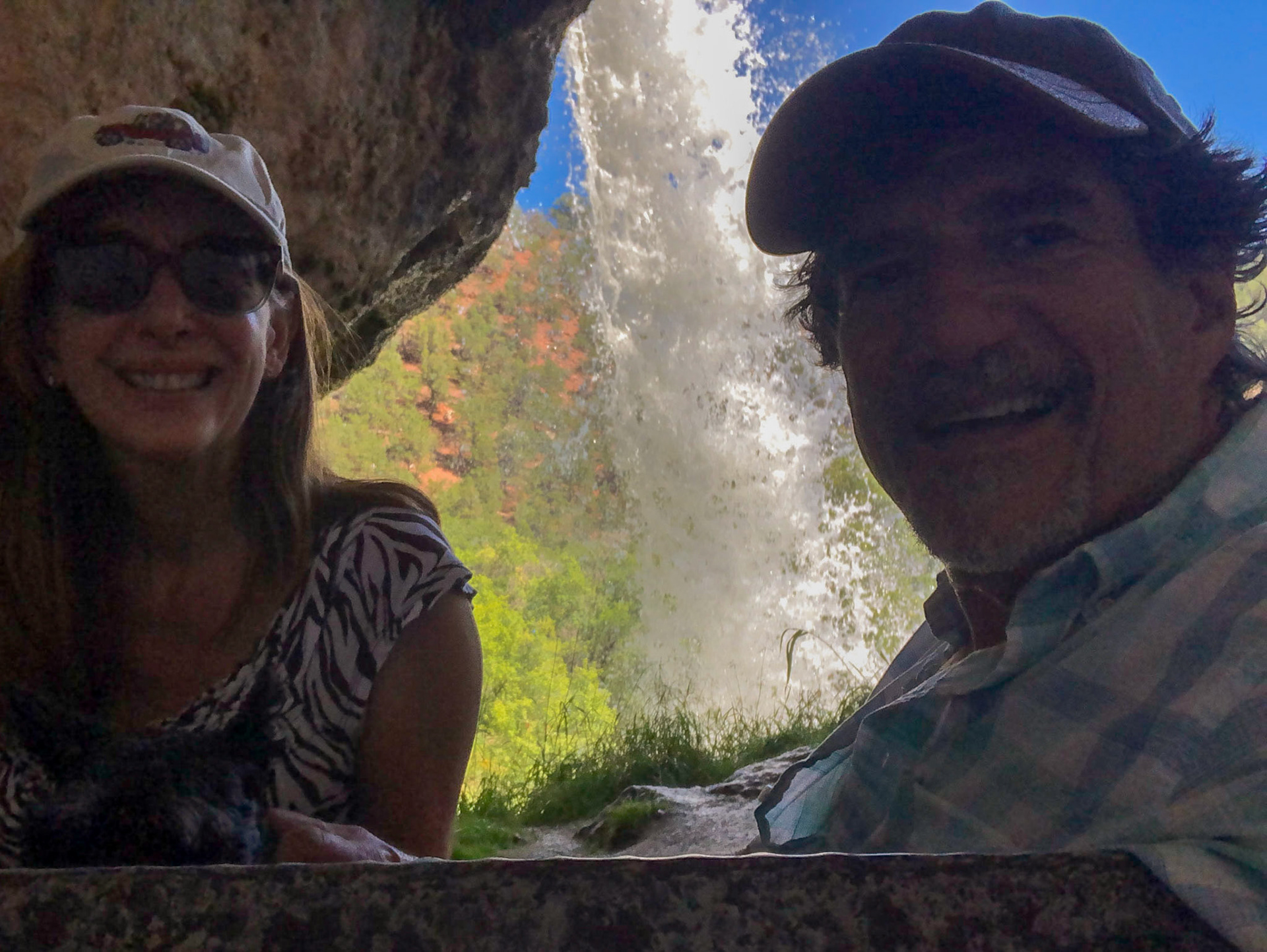 Behind the falls