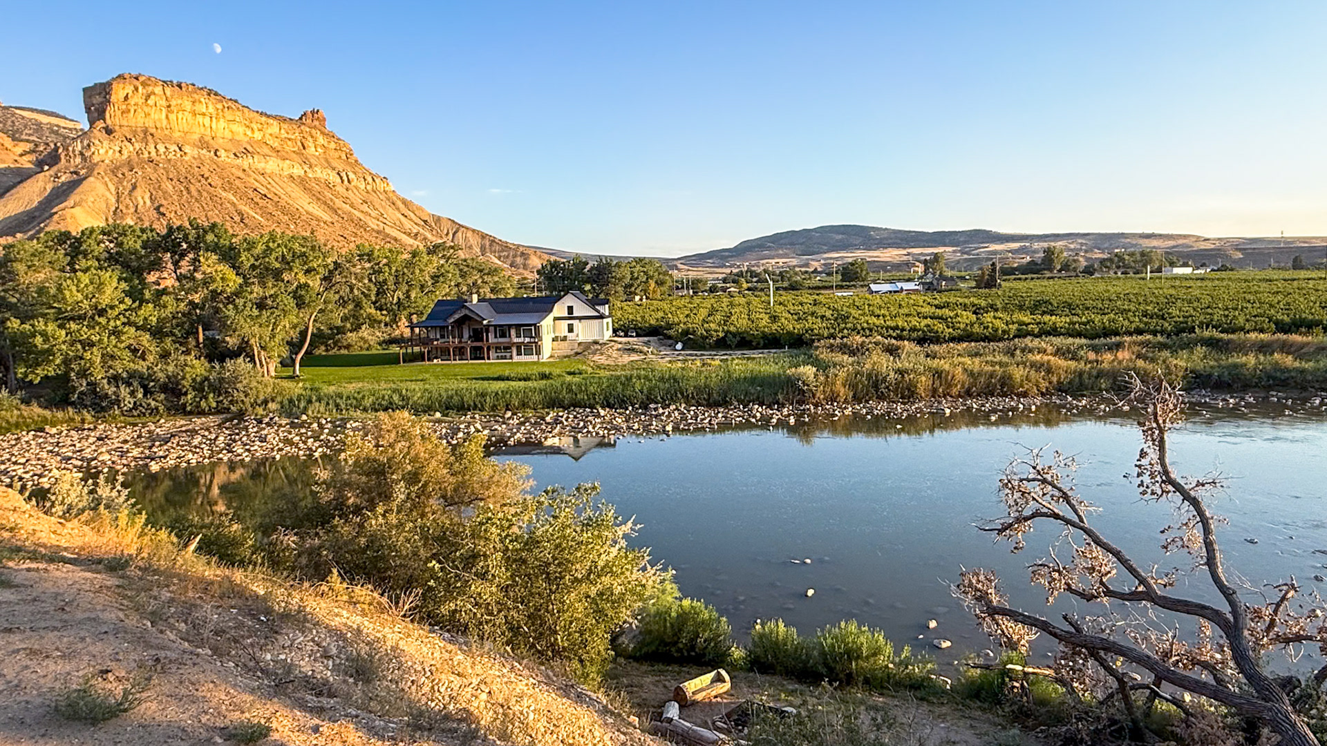 Colorado River and peach orchards