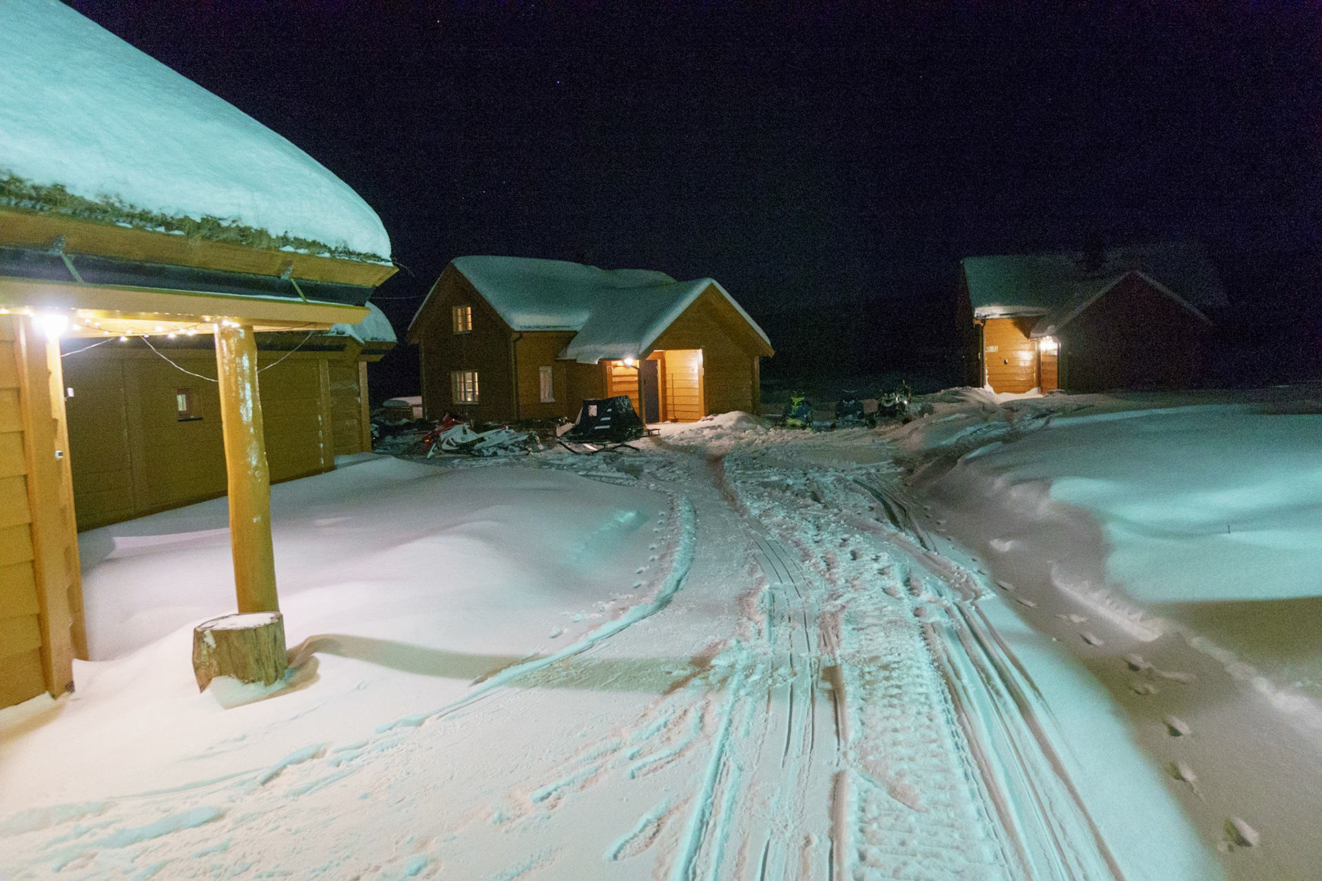 We stopped at a lodge while chasing the Northern Lights