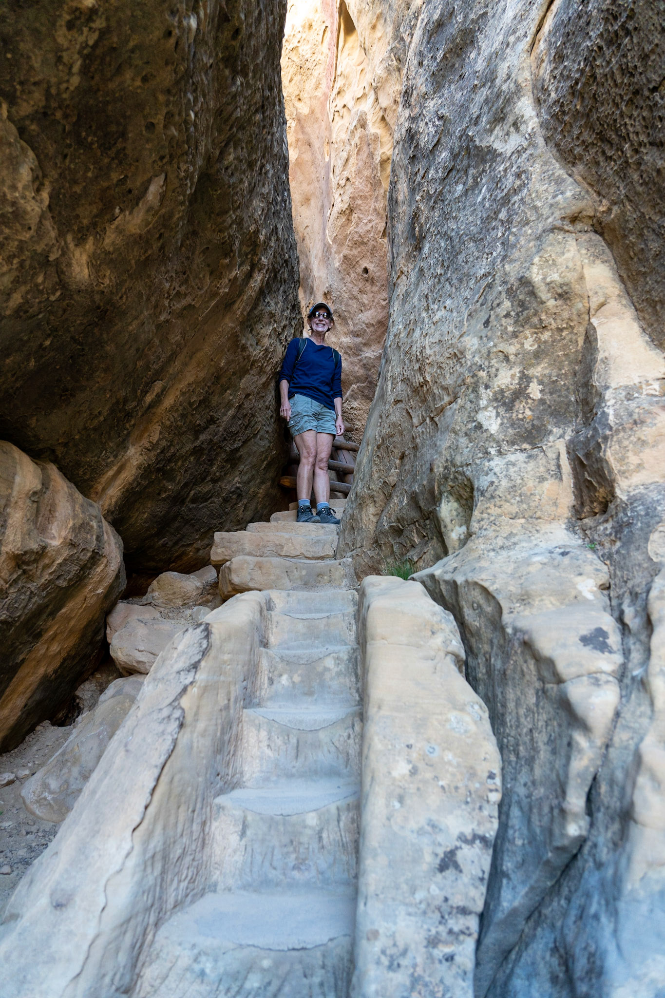 Narrow canyons lead into the cliffs