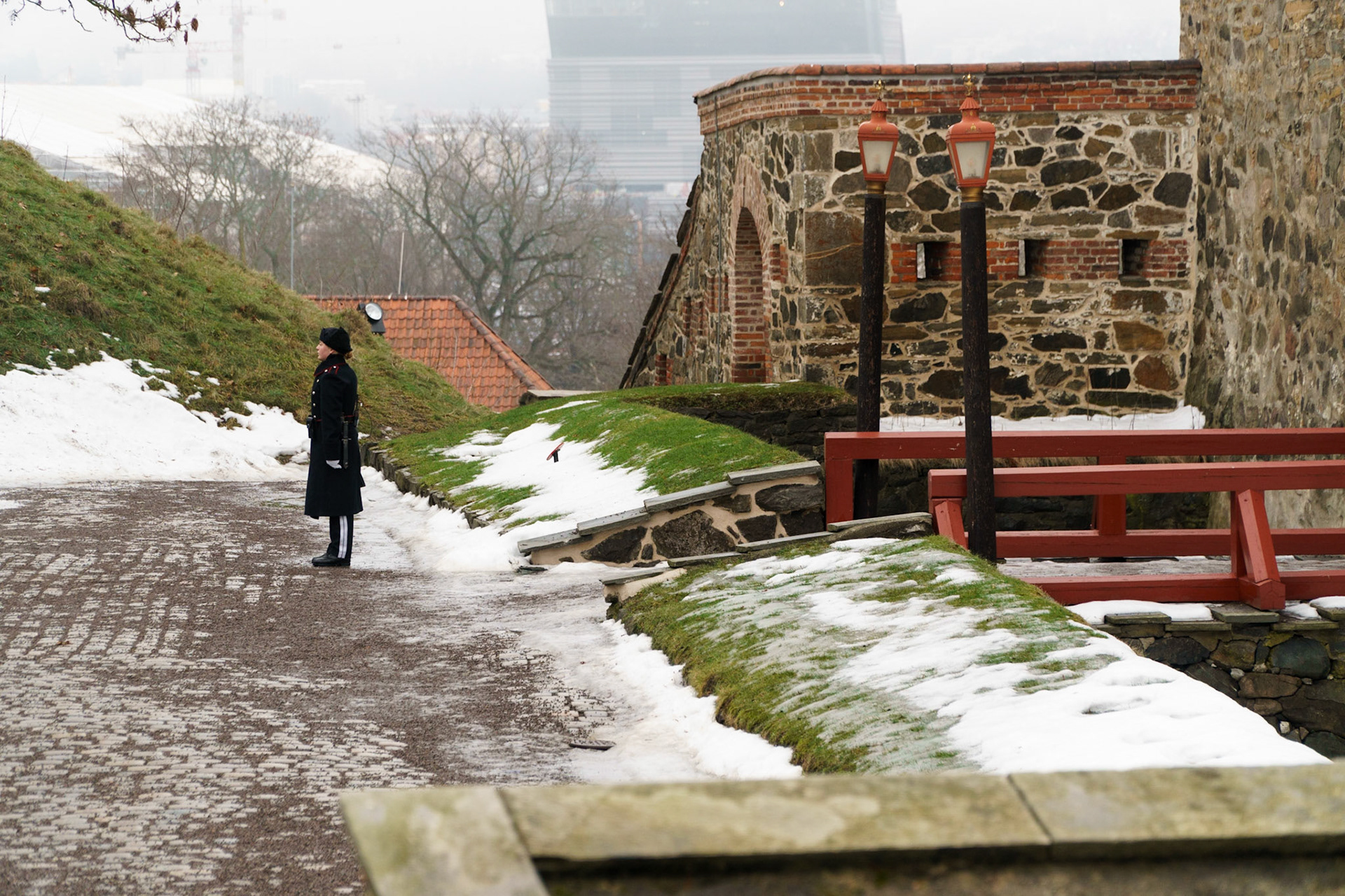 Standing guard at the Akershus Fortress